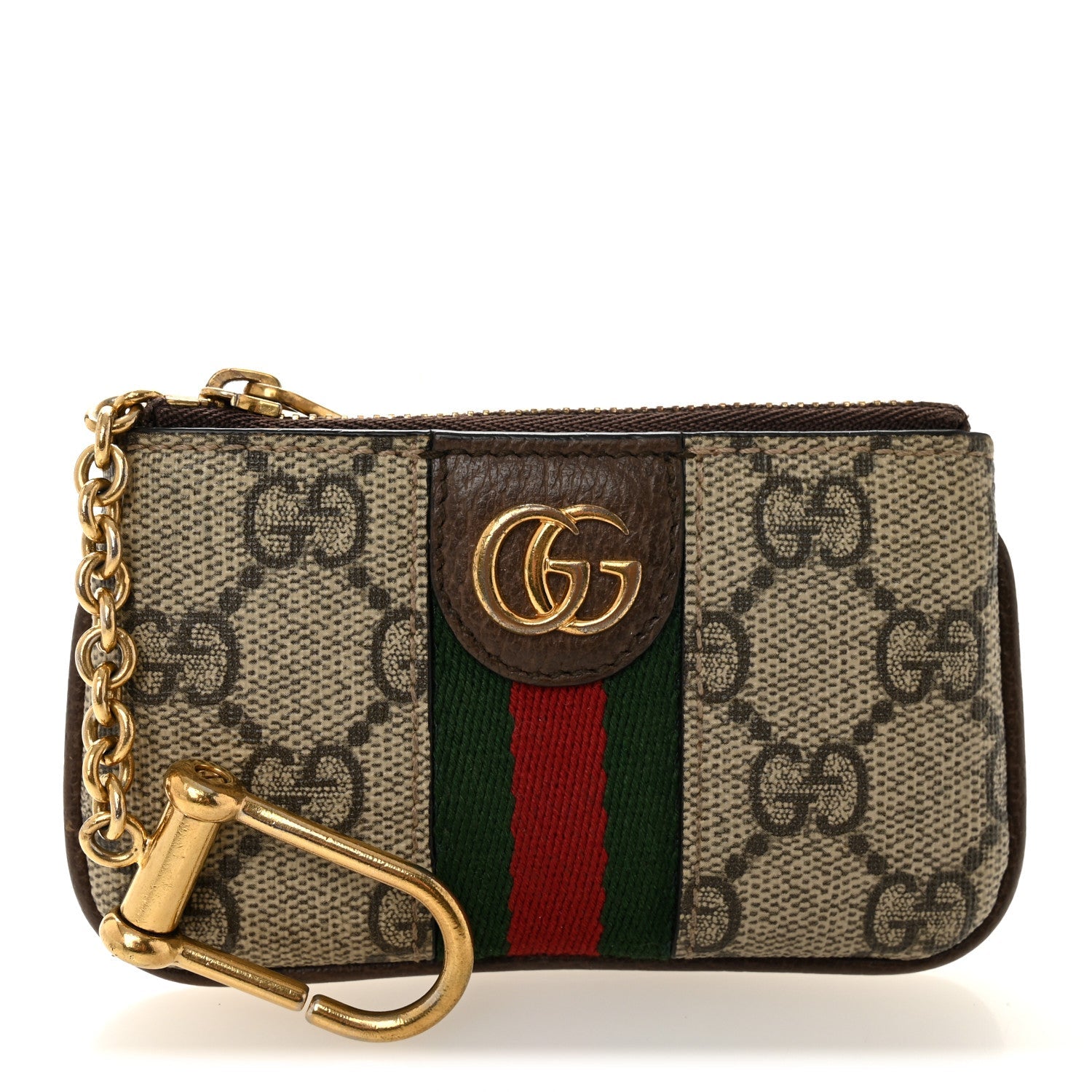 GG Supreme Monogram Web Ophidia Key Case Beige New Acero