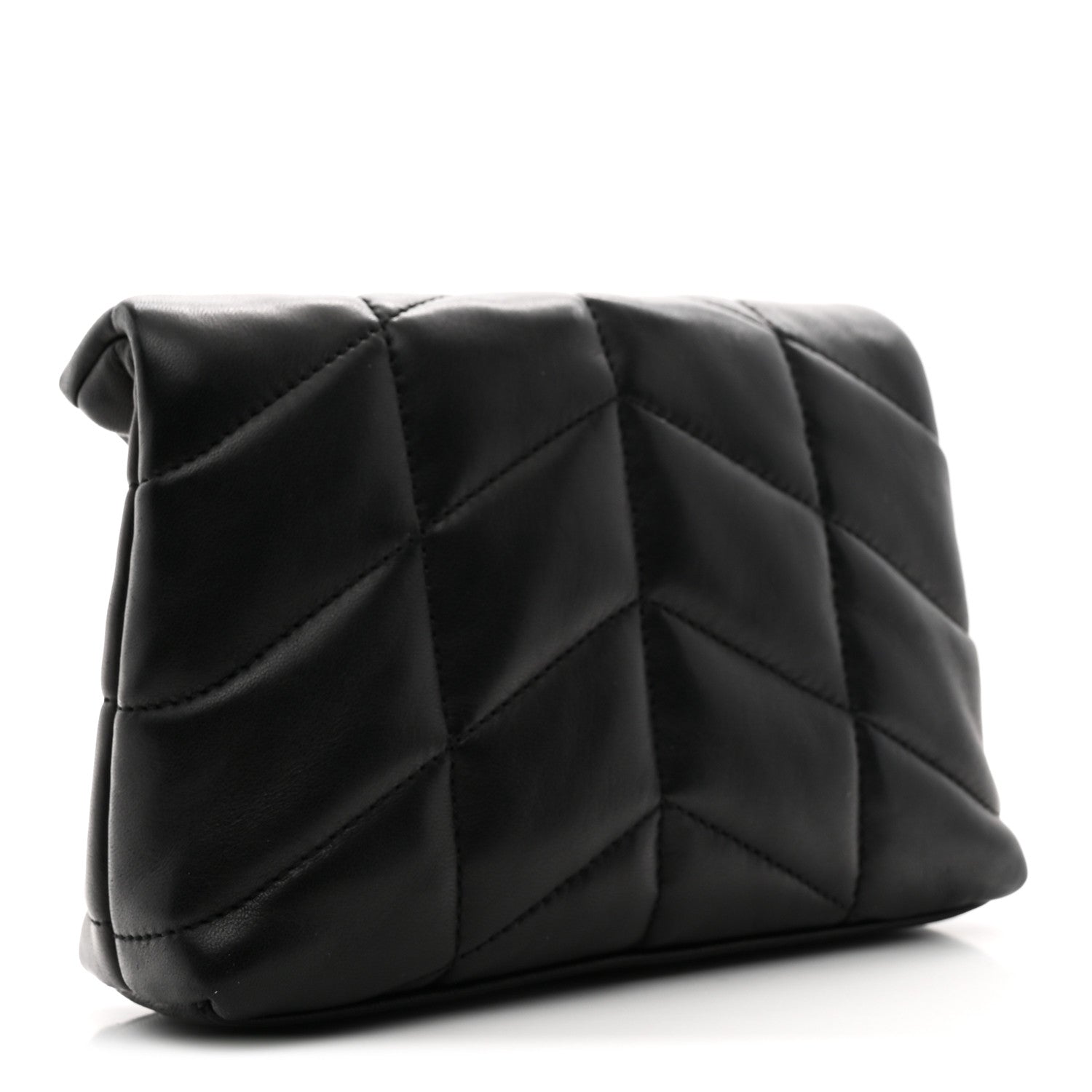 Lambskin Monogram Loulou Puffer Pouch Clutch Black