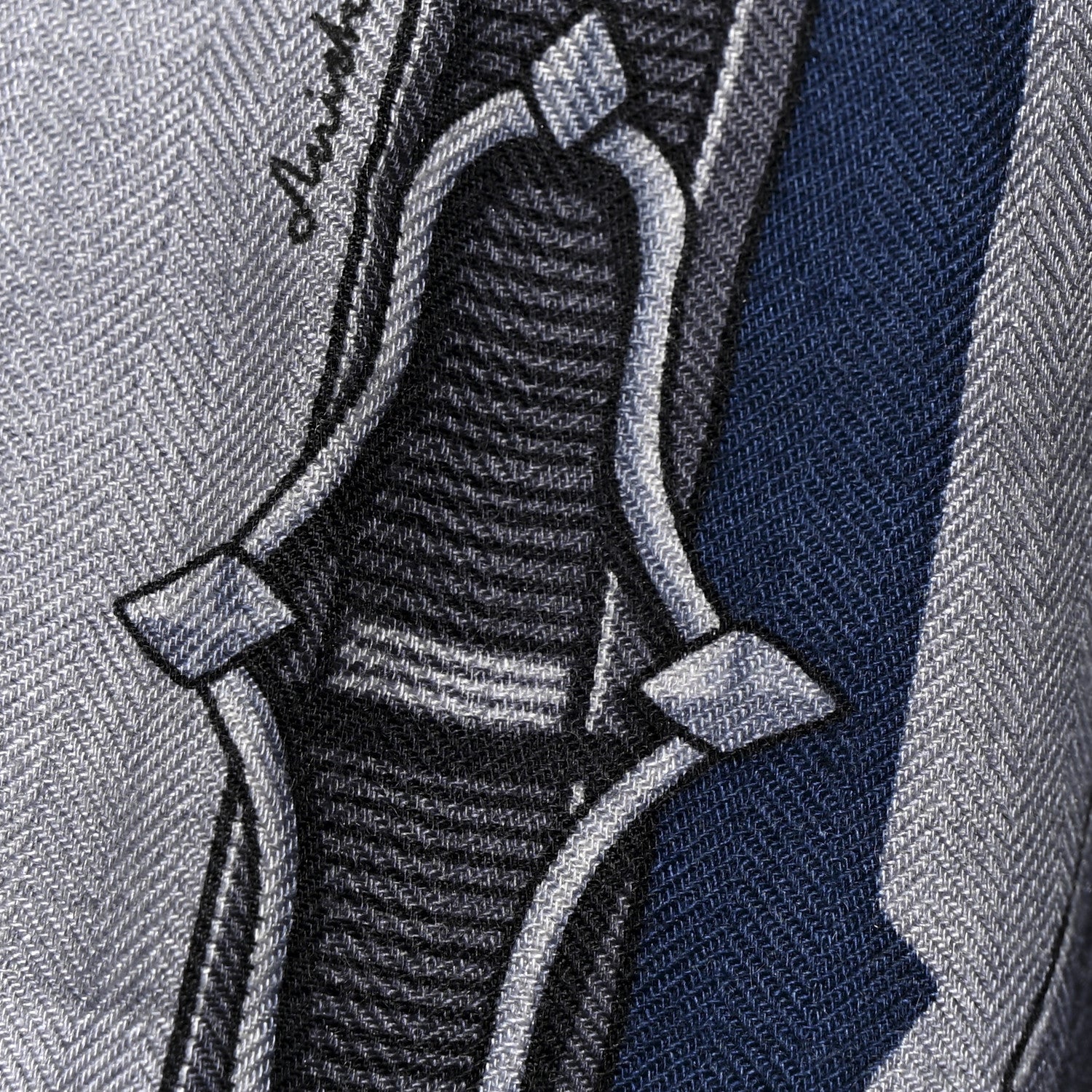 Cashmere Silk Brides Et Chaines Scarf 100 Gris Clair Gris Fonce Bleu Marine