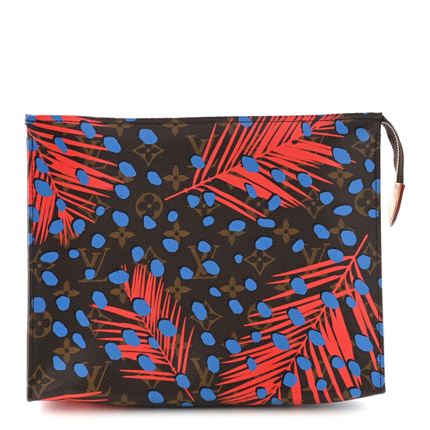 Monogram Jungle Dots Toiletry Pouch 26 Coquelicot Denim