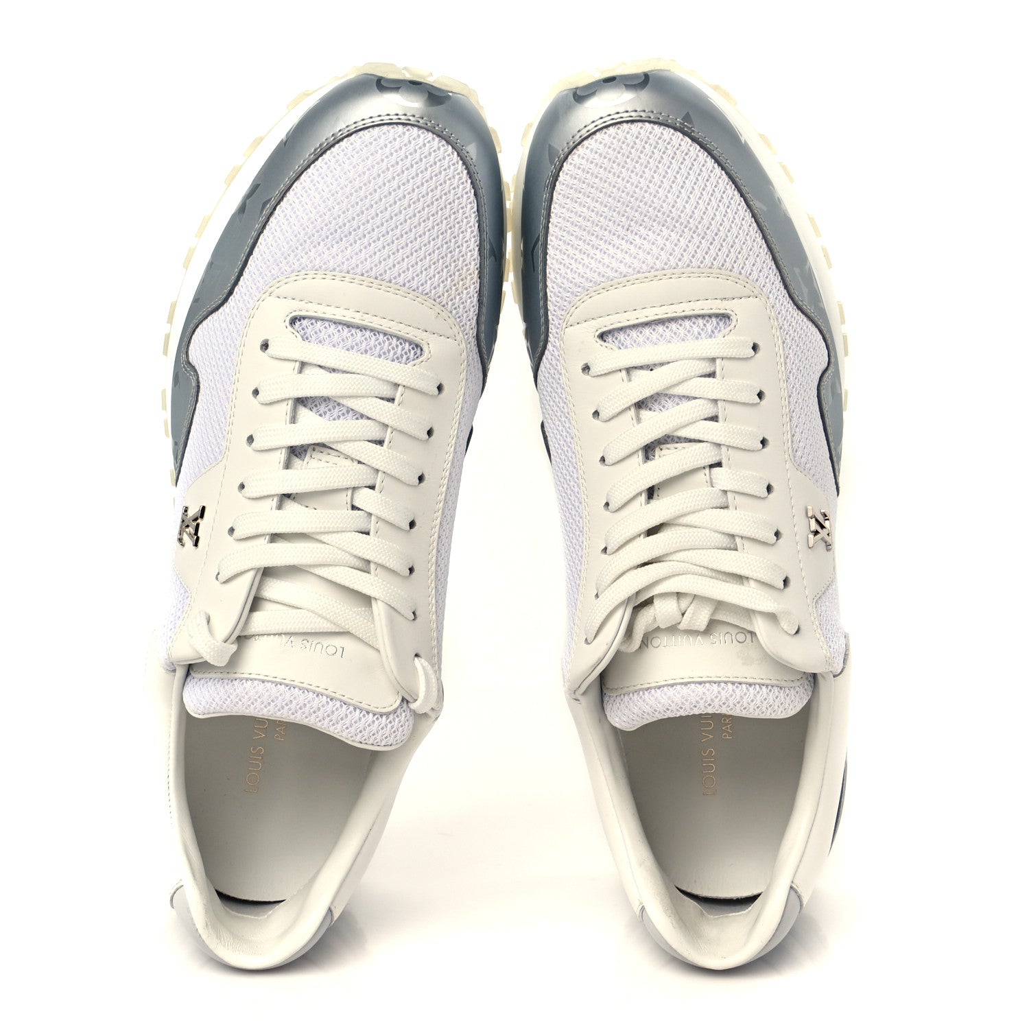 Technical Mesh Metallic Monogram Mens Run Away Sneakers 7 White