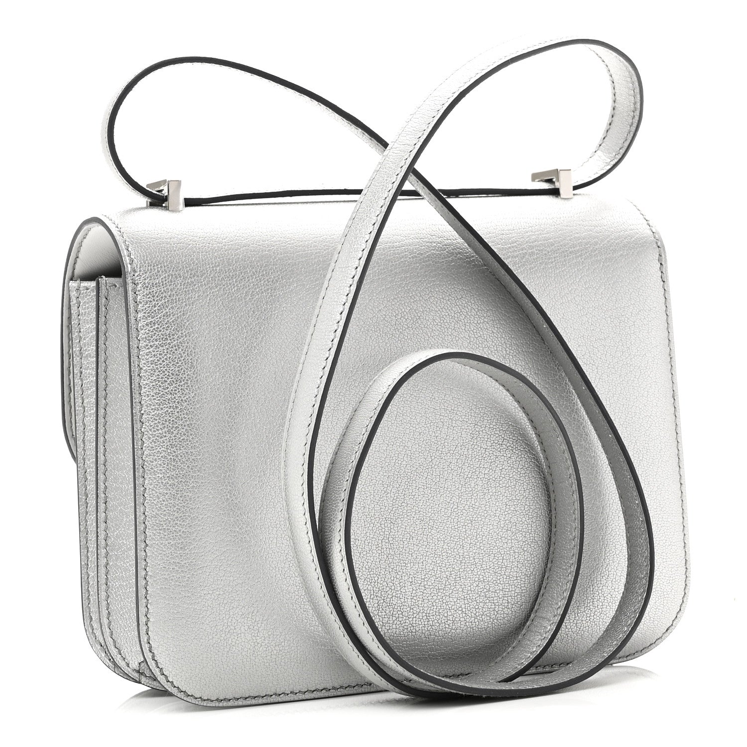 Metallic Chevre Chamkilight Constance 18 Argent