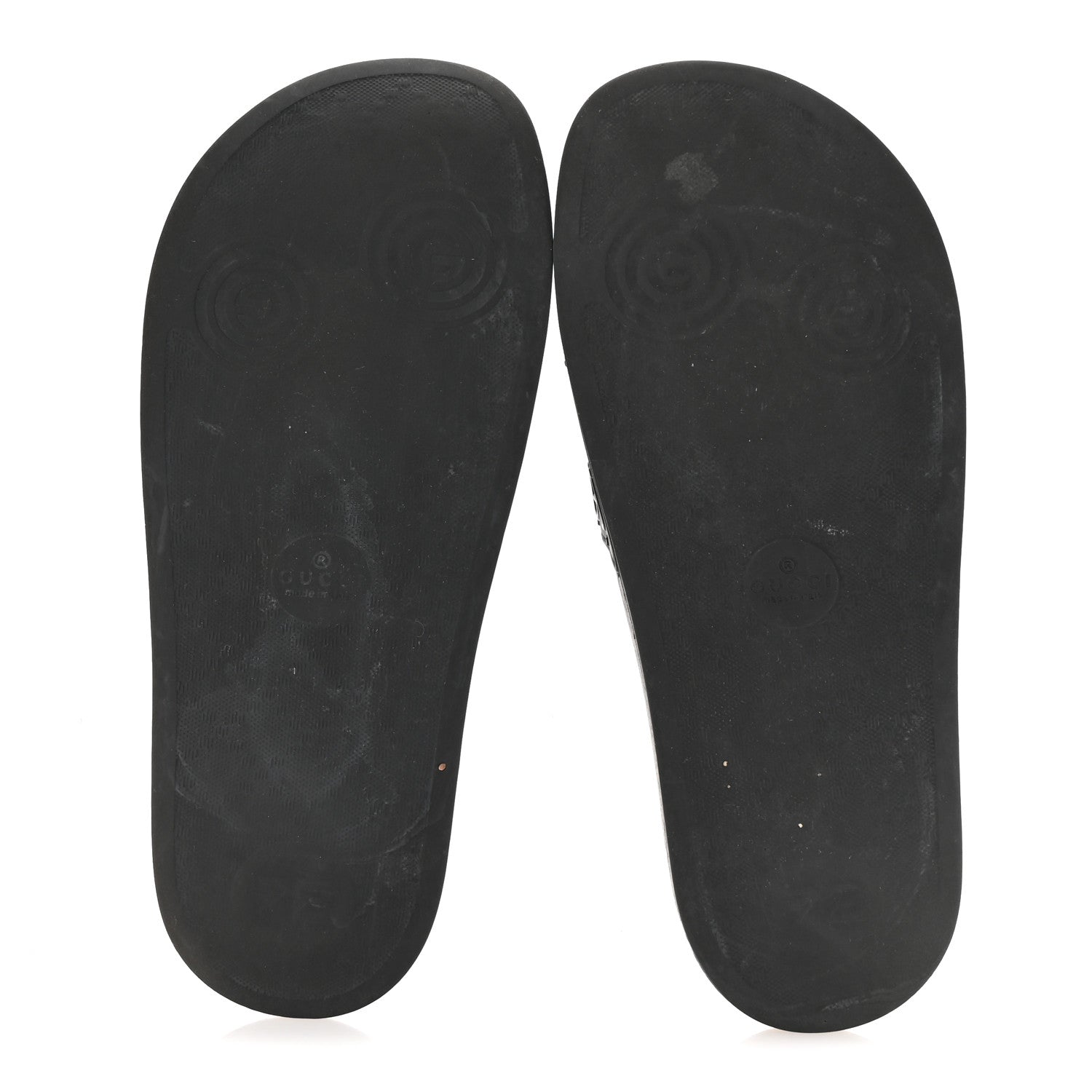 Rubber GG Monogram Perforated Womens Slide Sandals 40 Black