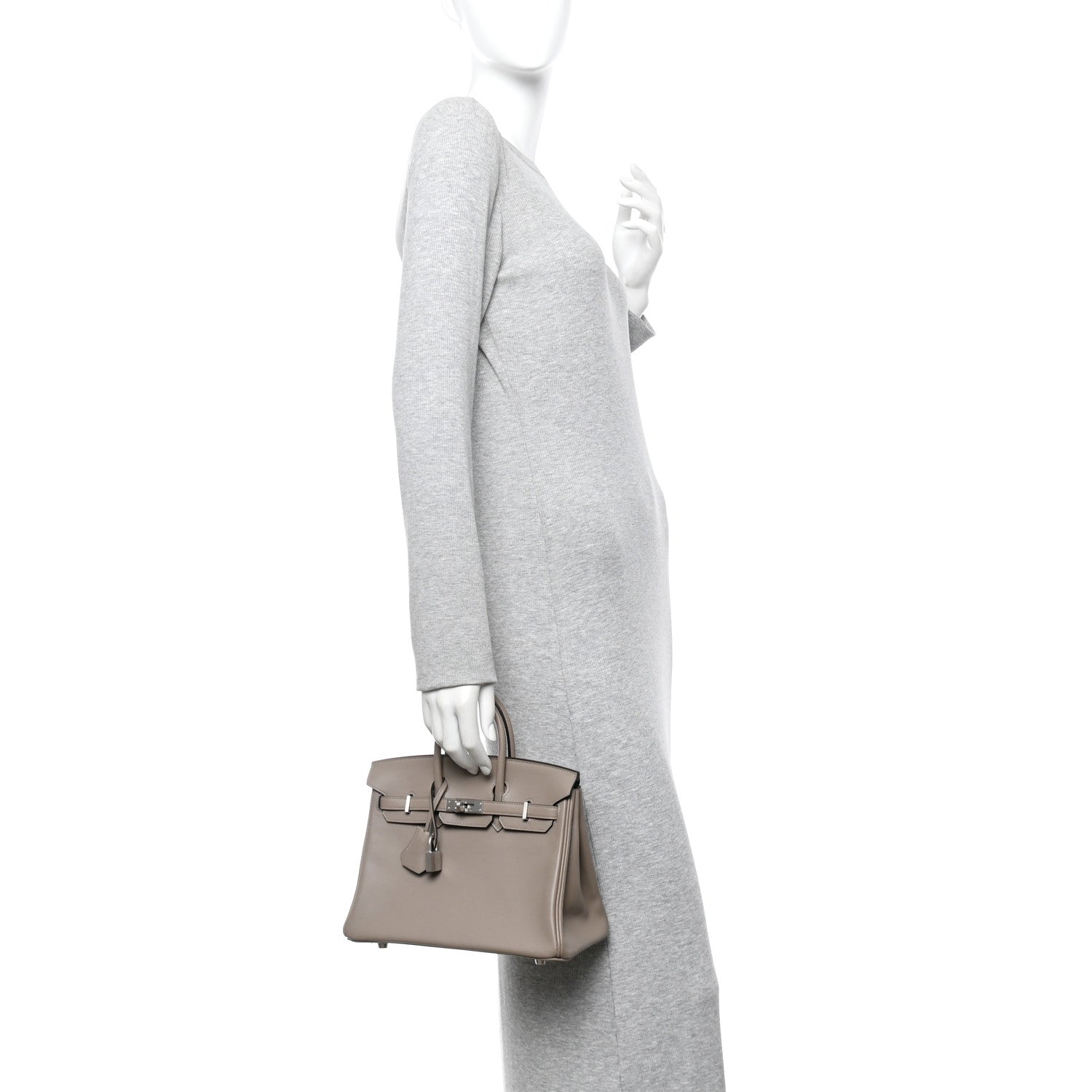 Swift Horseshoe Birkin 25 Gris Asphalte Gris Perle