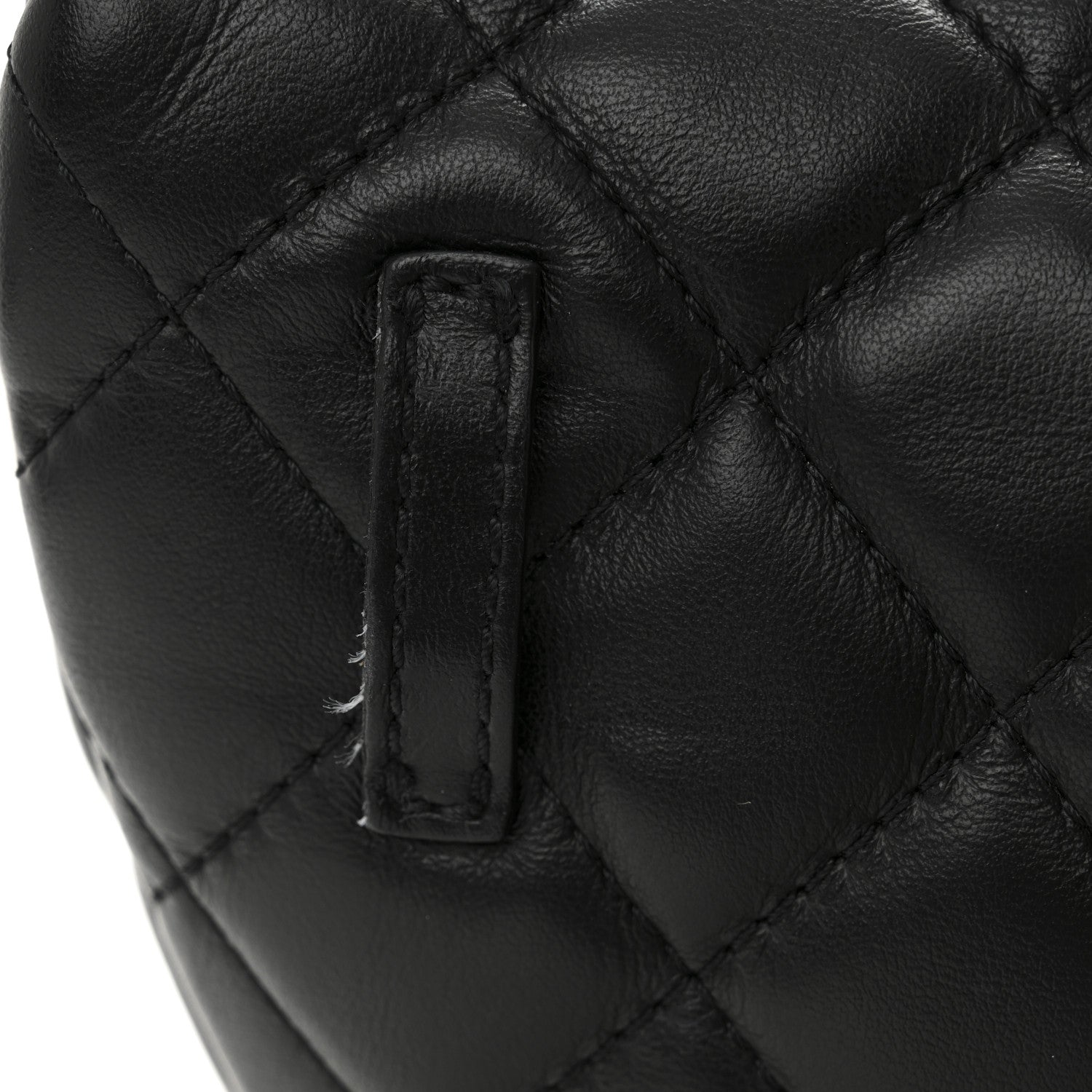 Calfskin Quilted Uniform Waist Belt Bag Black