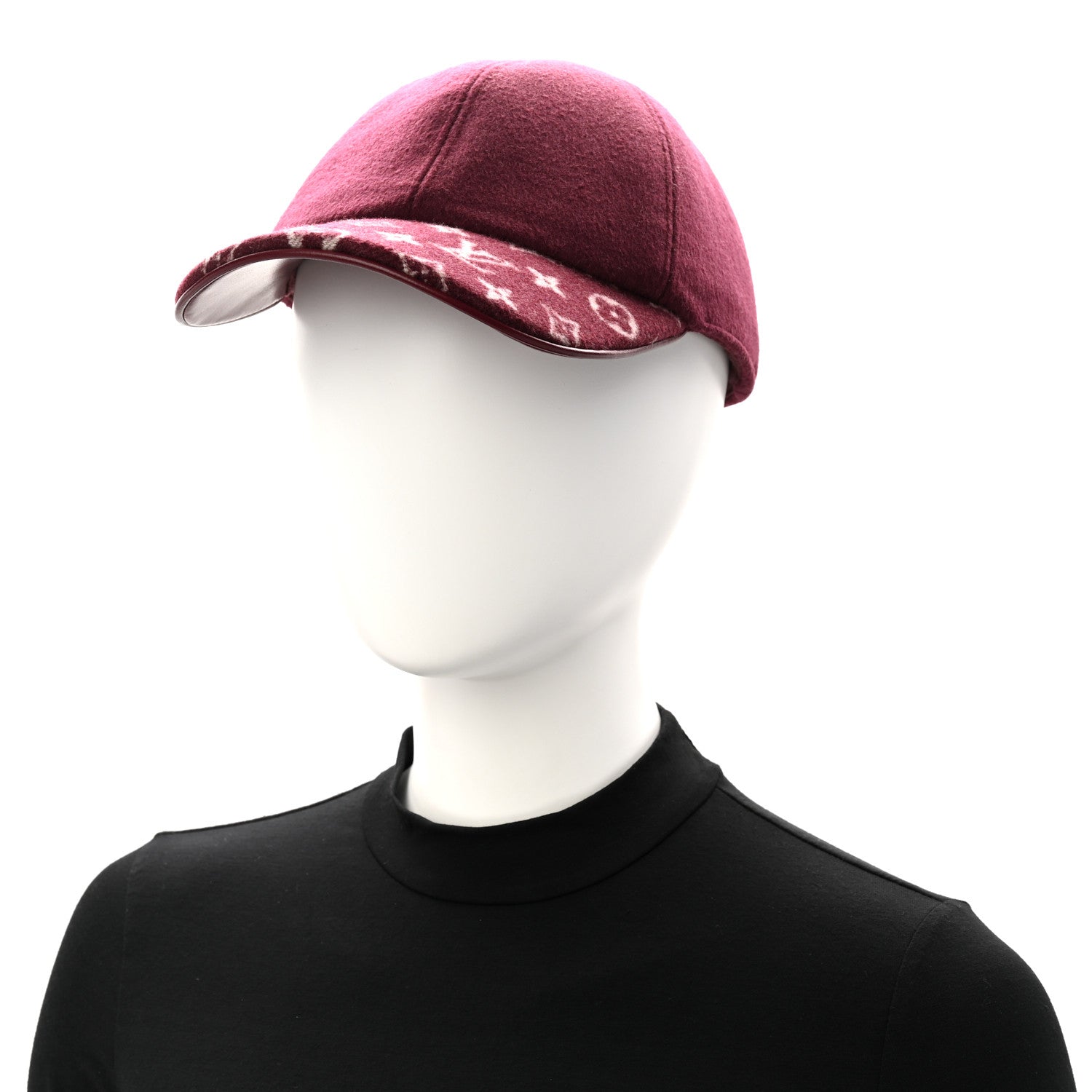 Wool Silk Monogram Endless Cap L Bordeaux