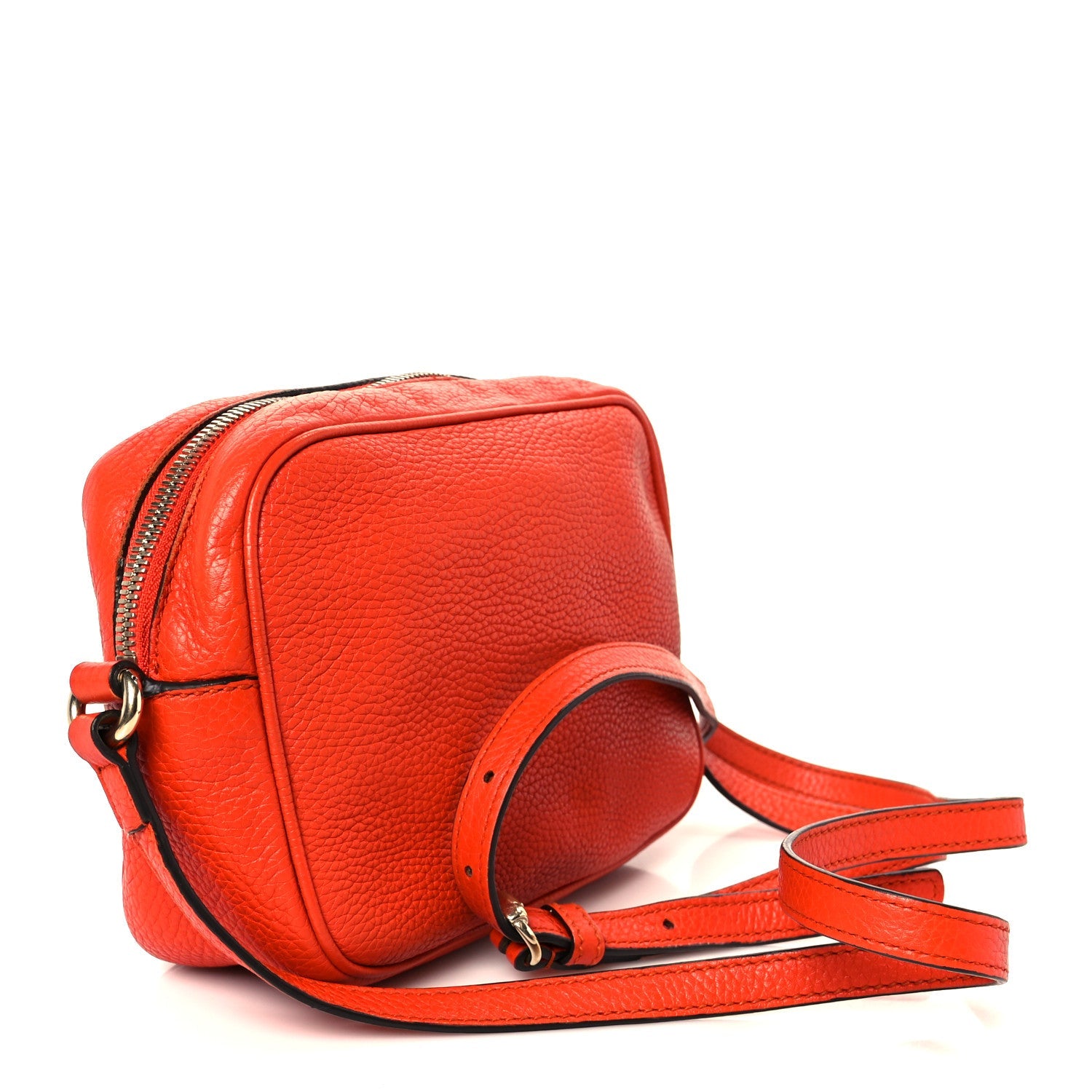 Pebbled Calfskin Small Soho Disco Bag Sun Orange