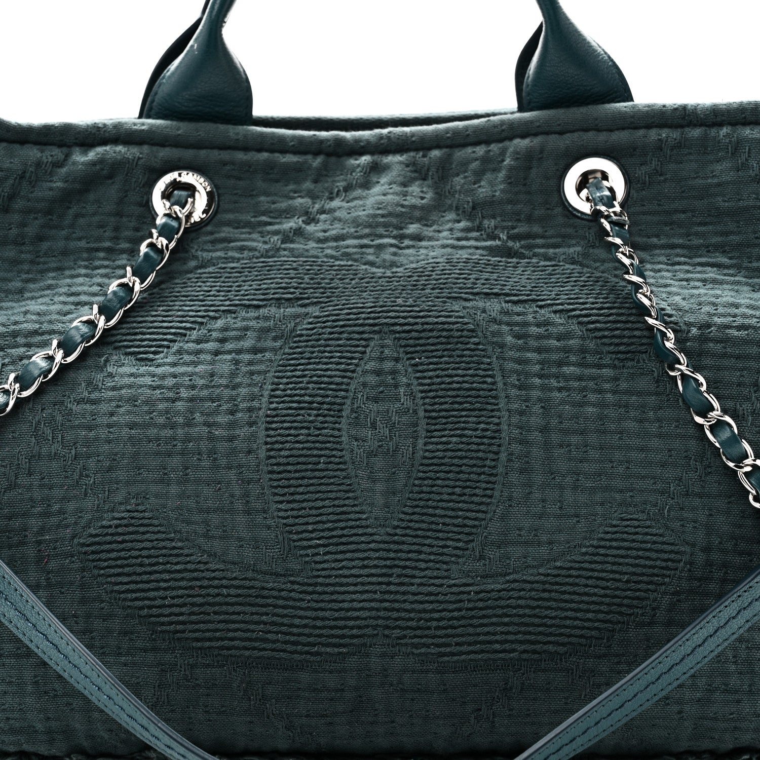 Canvas Large Double Face Shopping Tote Green