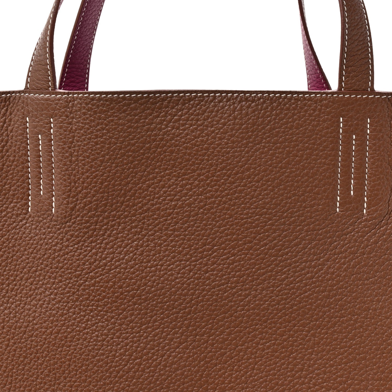 Taurillon Clemence Double Sens 36 Reversible Tote Marron Tosca