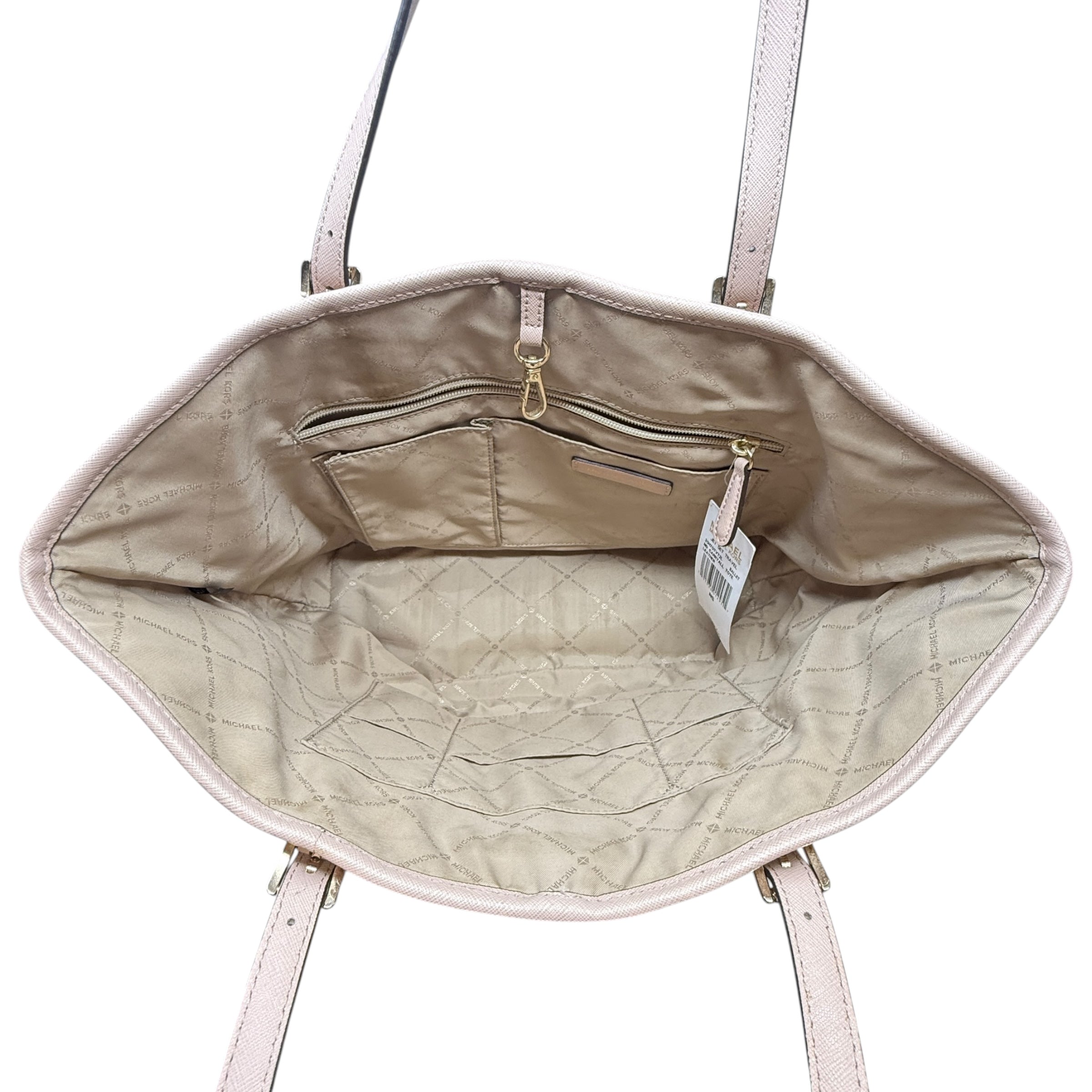 Jet Set Saffiano Leather Carryall In Ballet Designer By Michael Kors, Size: Medium
