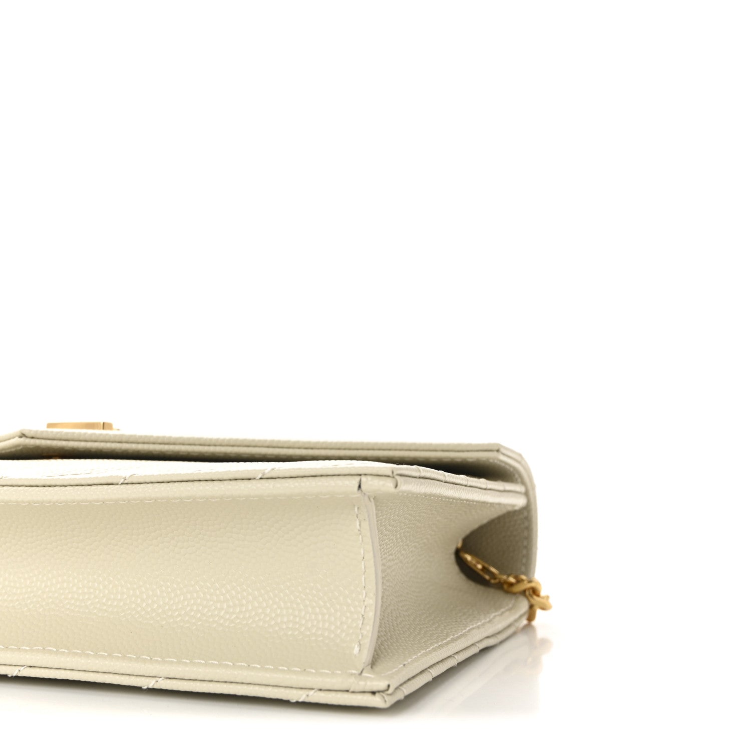 Grain De Poudre Matelasse Chevron Monogram Envelope Chain Wallet Crema Soft