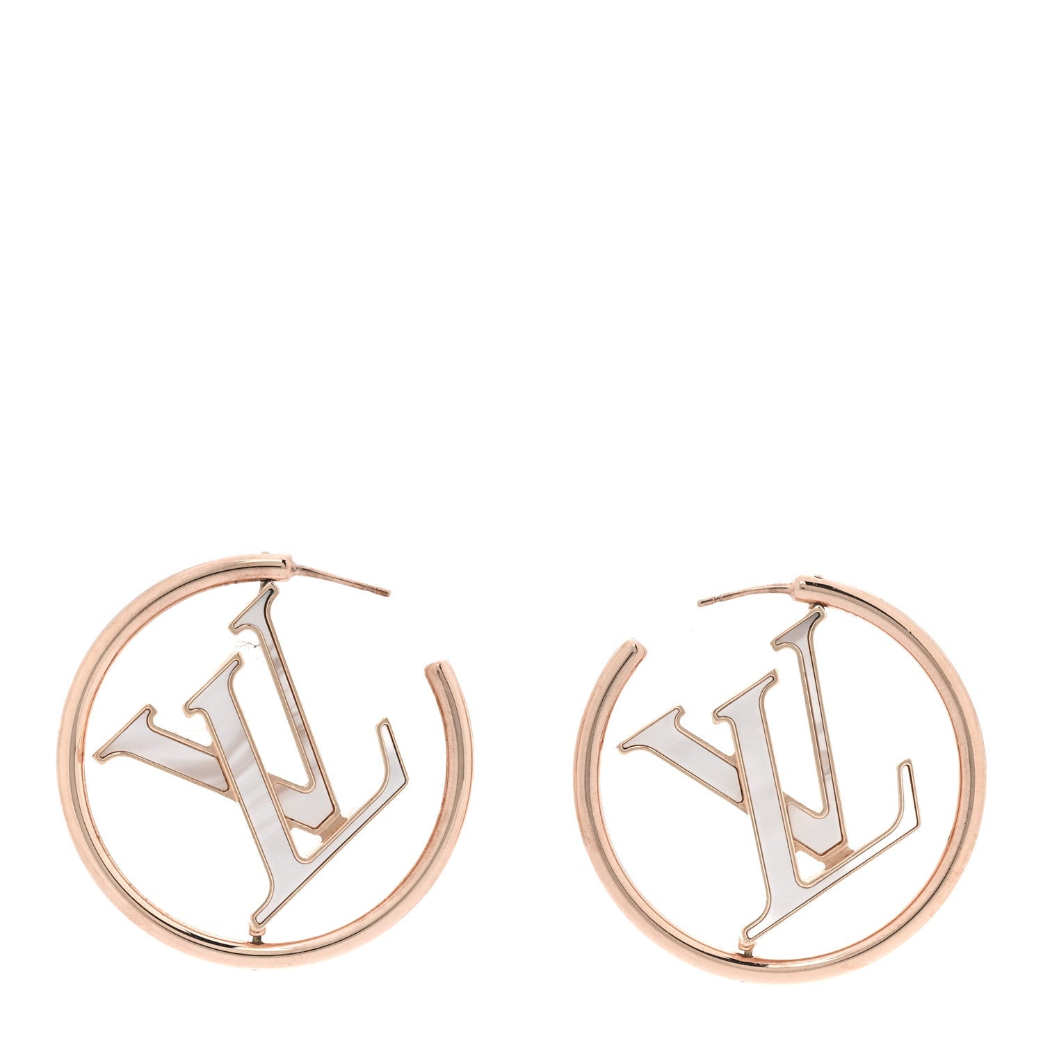 Brass Mother of Pearl Stellar Earrings Rose Gold