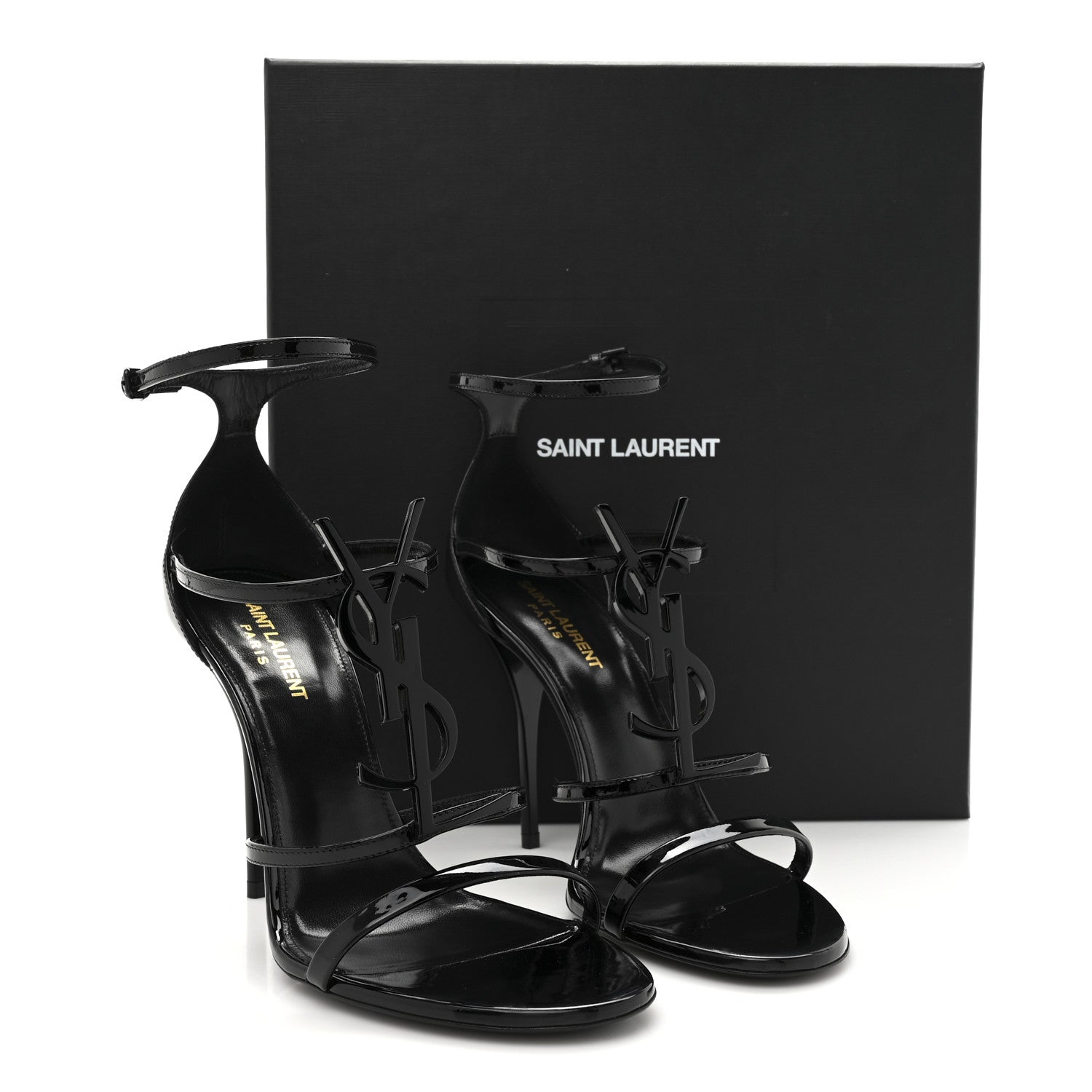 Patent Cassandra 100 Ankle Strap Sandals 39.5 Black