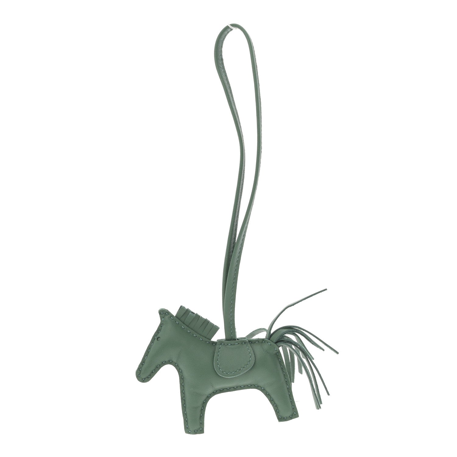 Milo Lambskin Grigri Rodeo Horse Bag Charm PM Vert Cypress