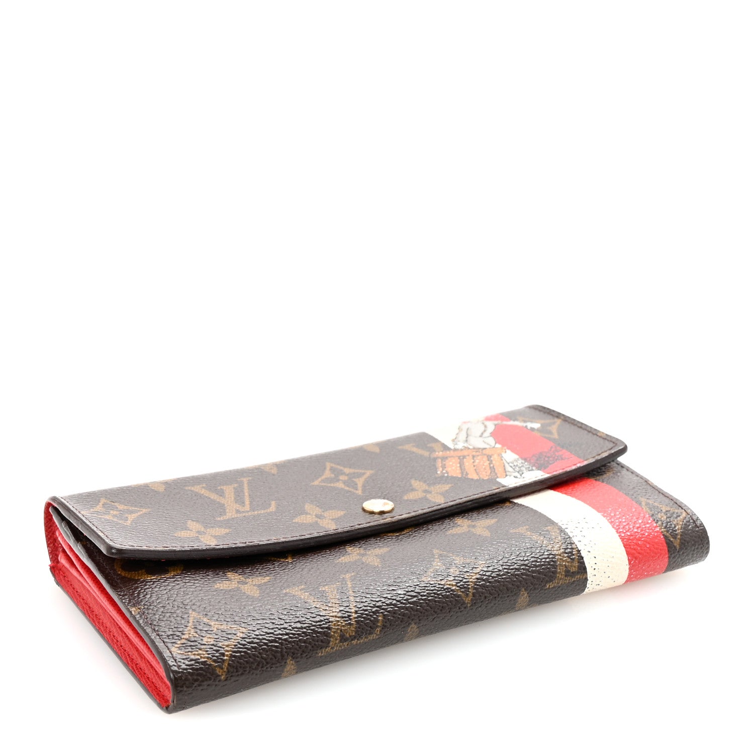 Monogram Groom Sarah Wallet Red
