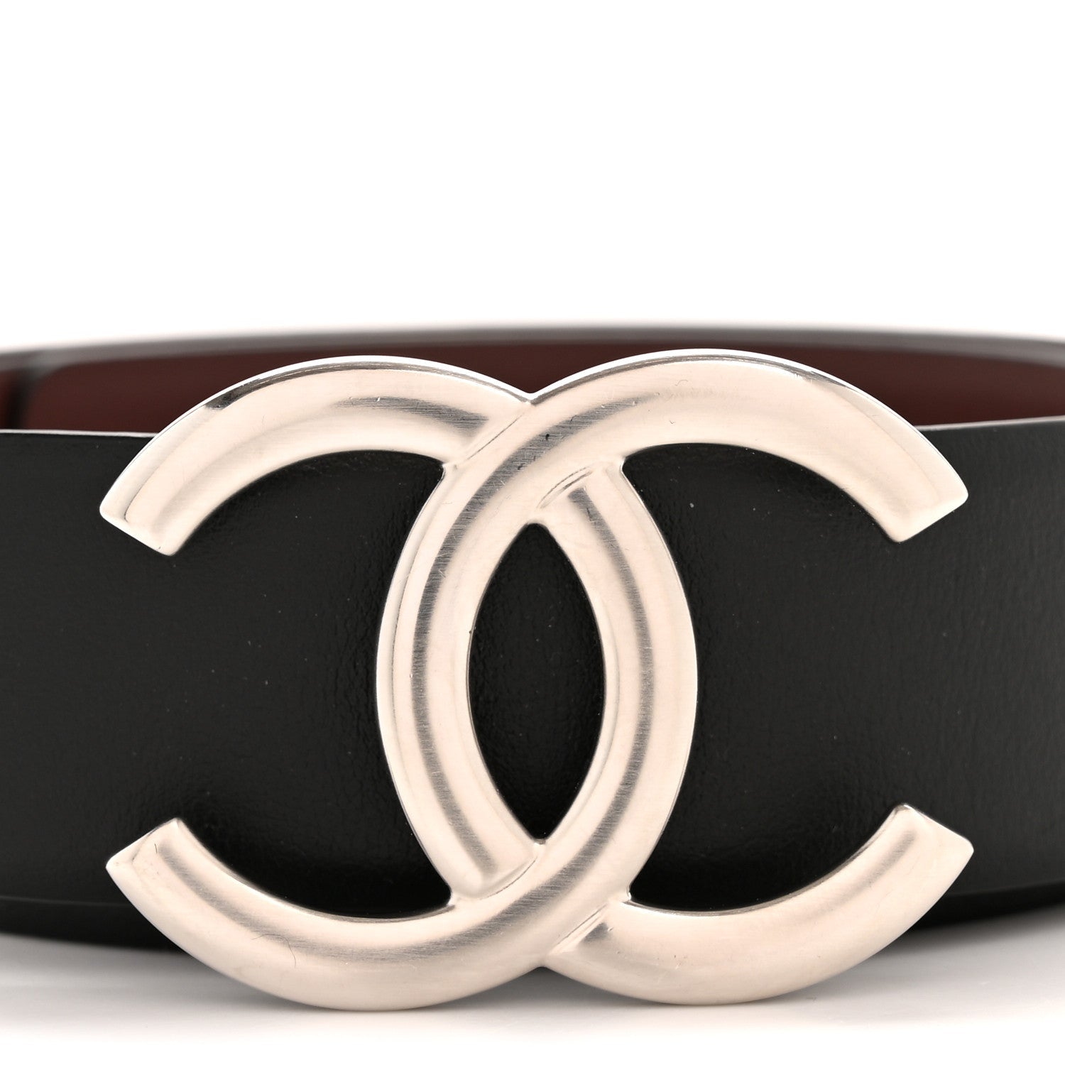 Calfskin CC Reversible Belt 75 30 Black Burgundy