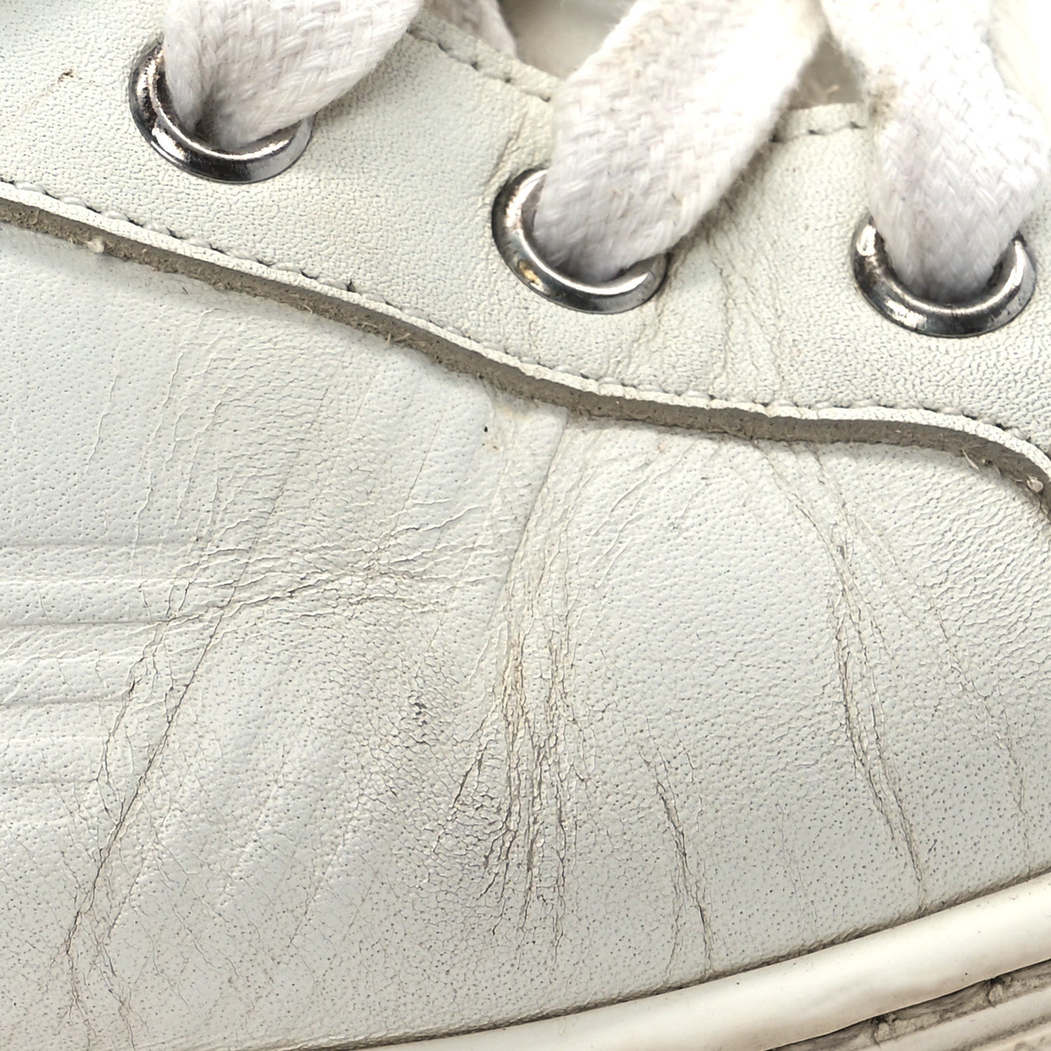 Calfskin Womens Advantage Sneakers 37 White