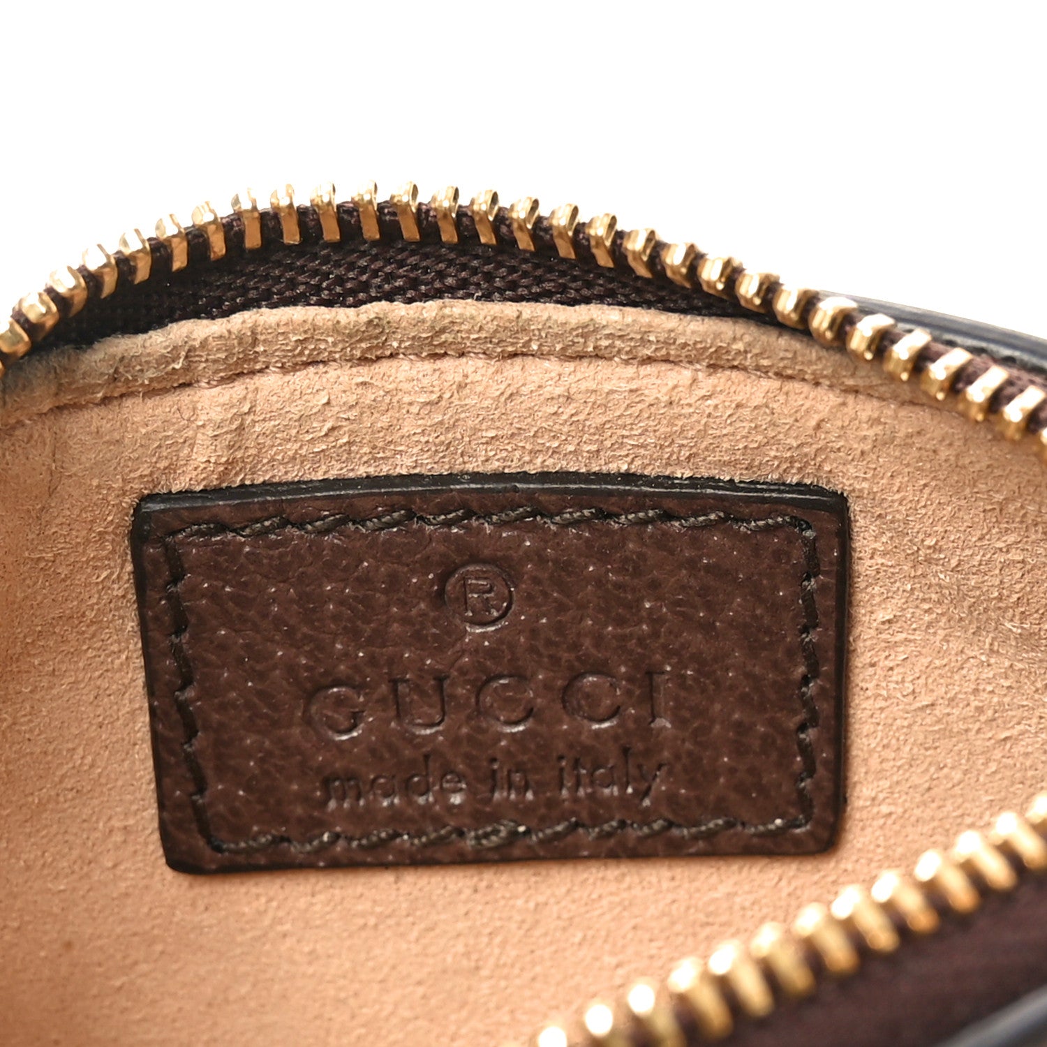 Monogram Jumbo GG Textured Dollar Calfskin Ophidia Key Case Camel Ebony New Acero