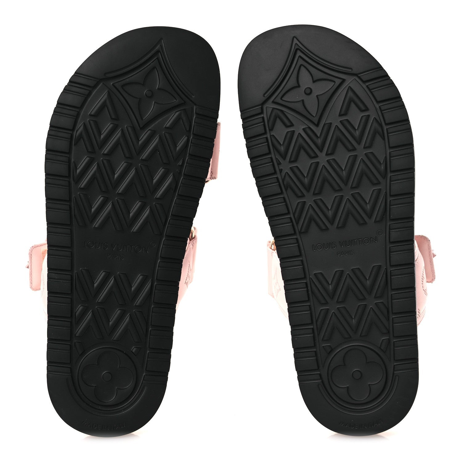 Lambskin Embossed Monogram Sunset Comfort Flat Sandals 38 Pink