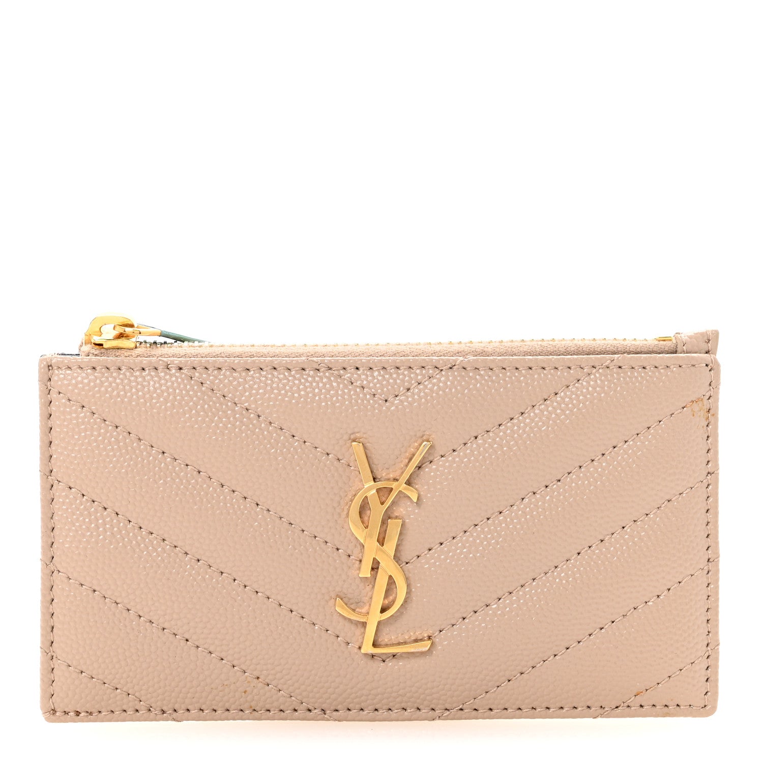 Monogram Grain de Poudre 5 Fragments Zip Pouch Card Holder Dark Beige