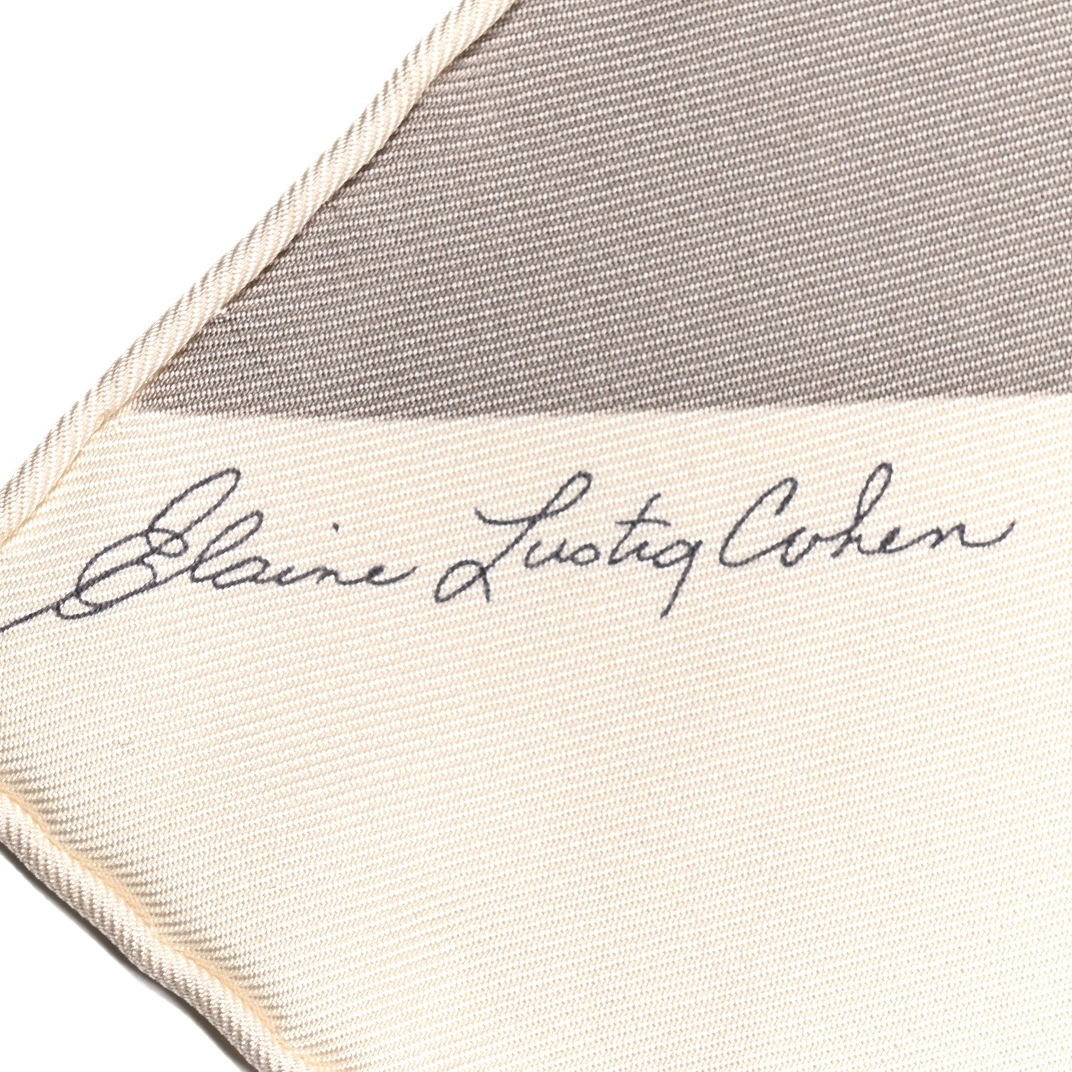 Silk Centered Rhyme de Elaine Lustig Cohen Scarf 90 Creme Jaune Rose