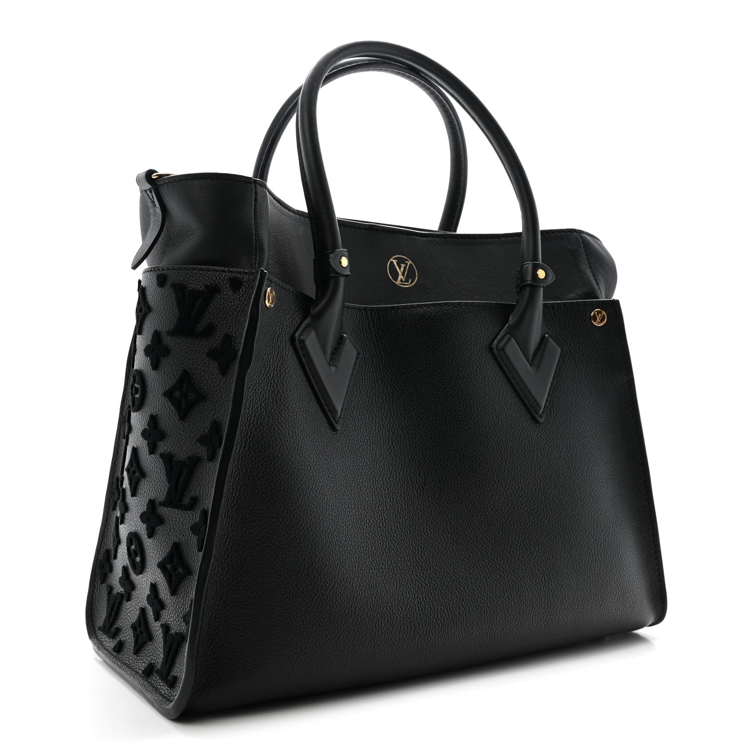 Calfskin Monogram Tufting On My Side Black