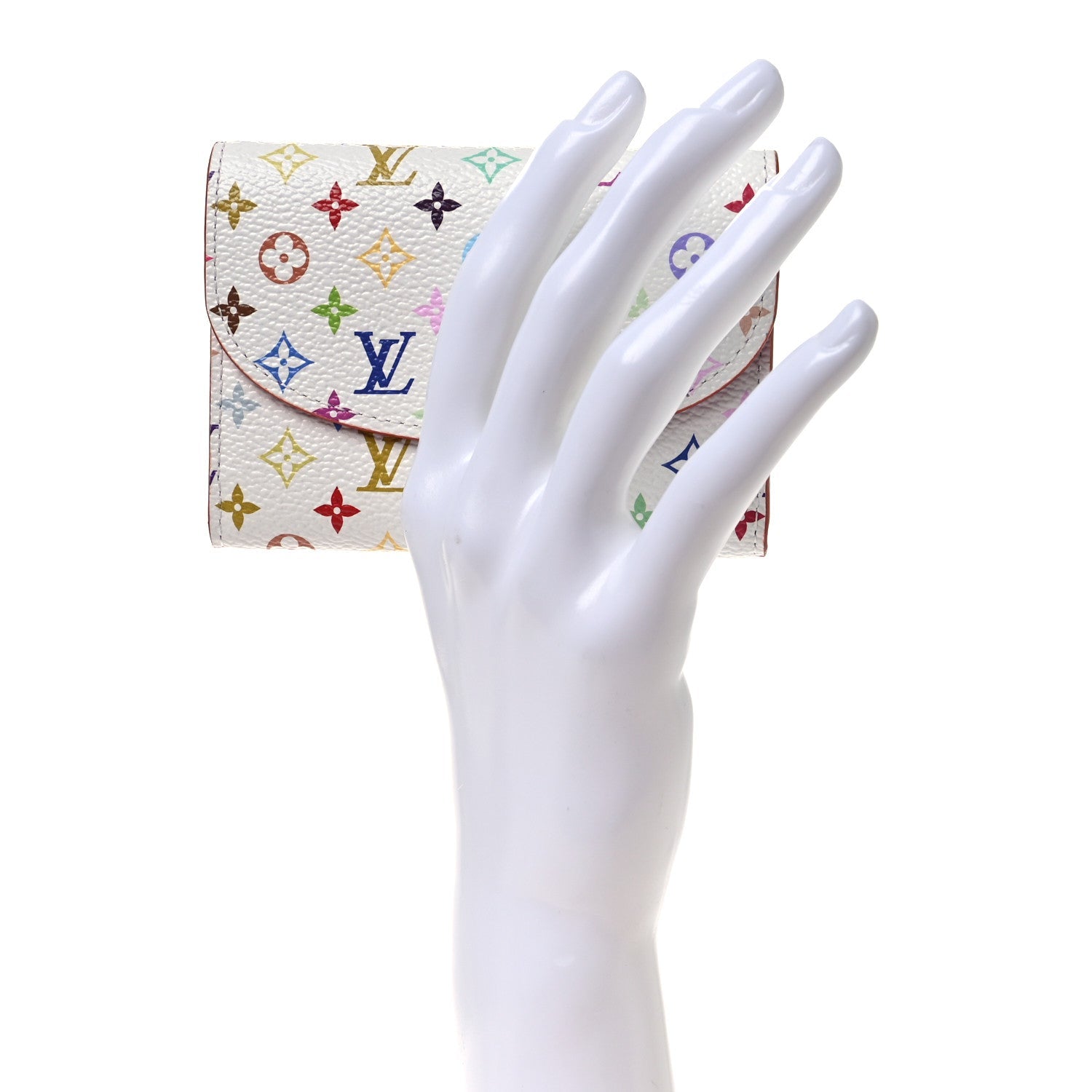 LV X TM Monogram Multicolor Rosalie Coin Purse White Kawaii Pink