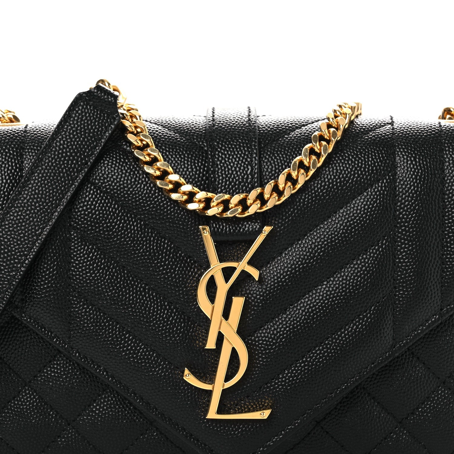 Grain De Poudre Textured Mixed Matelasse Triquilt Small Monogram Satchel Black