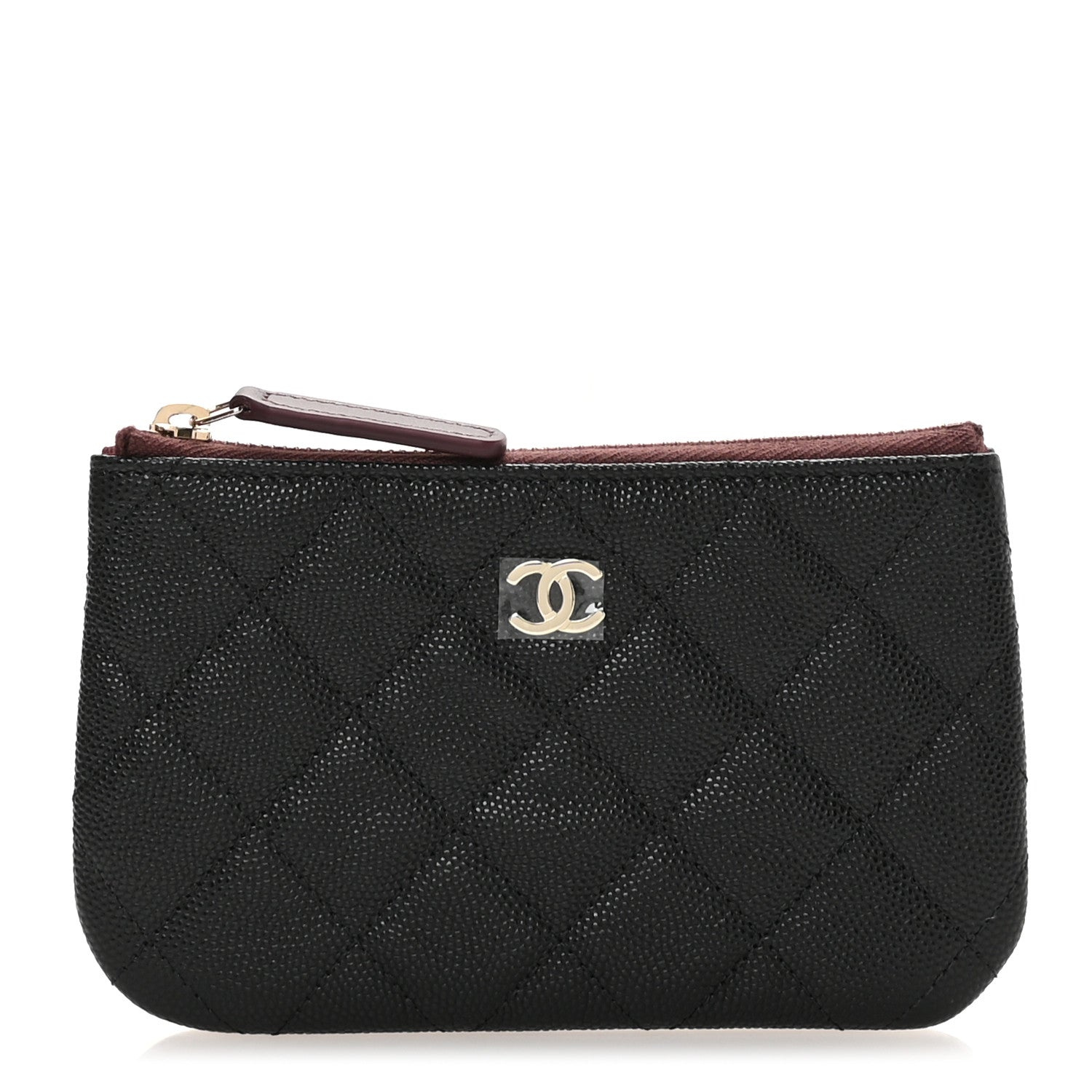 Caviar Quilted Small Cosmetic Case Black
