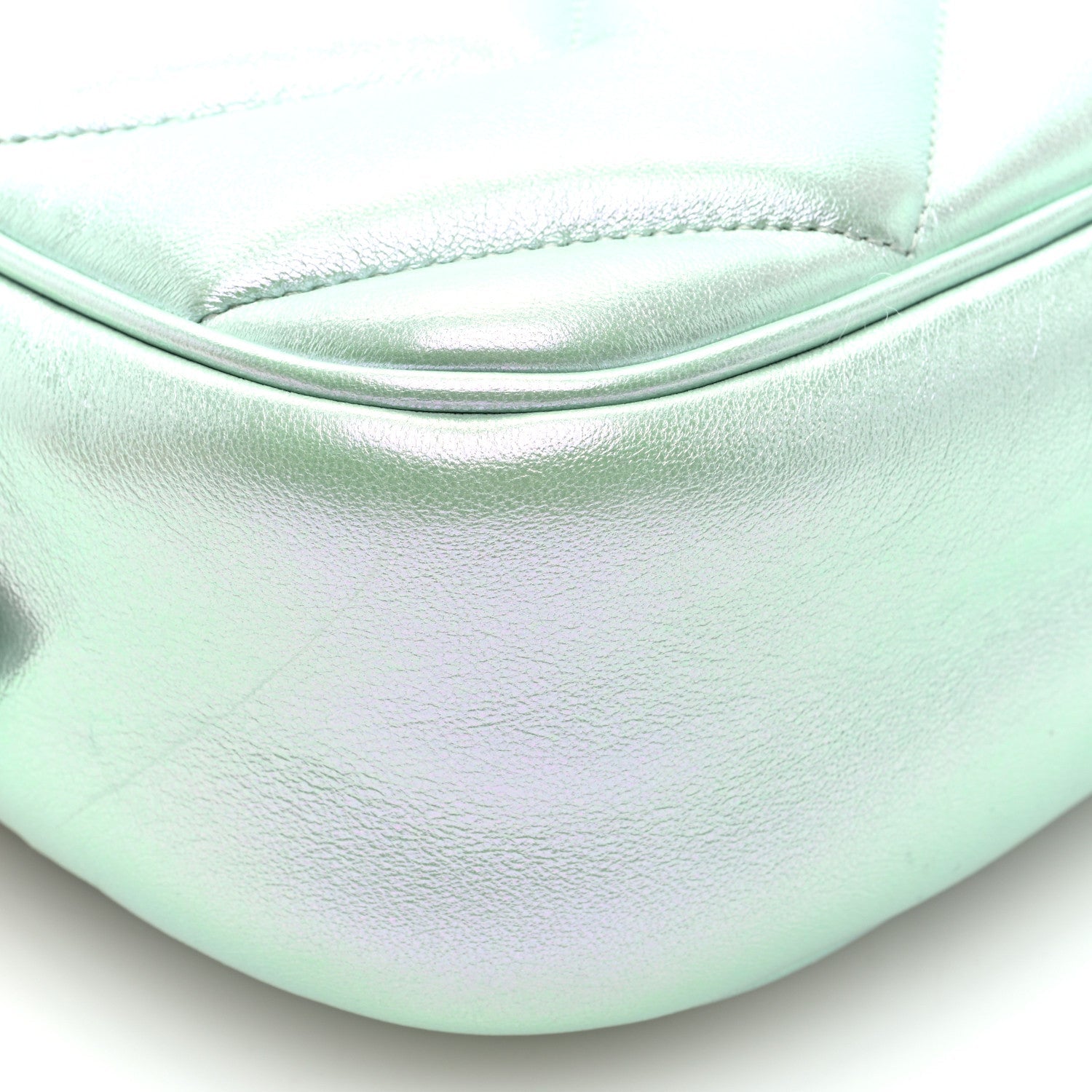 Iridescent Nappa Chevron Matelasse Small GG Marmont Chain Shoulder Bag Iridescent Salvy Green