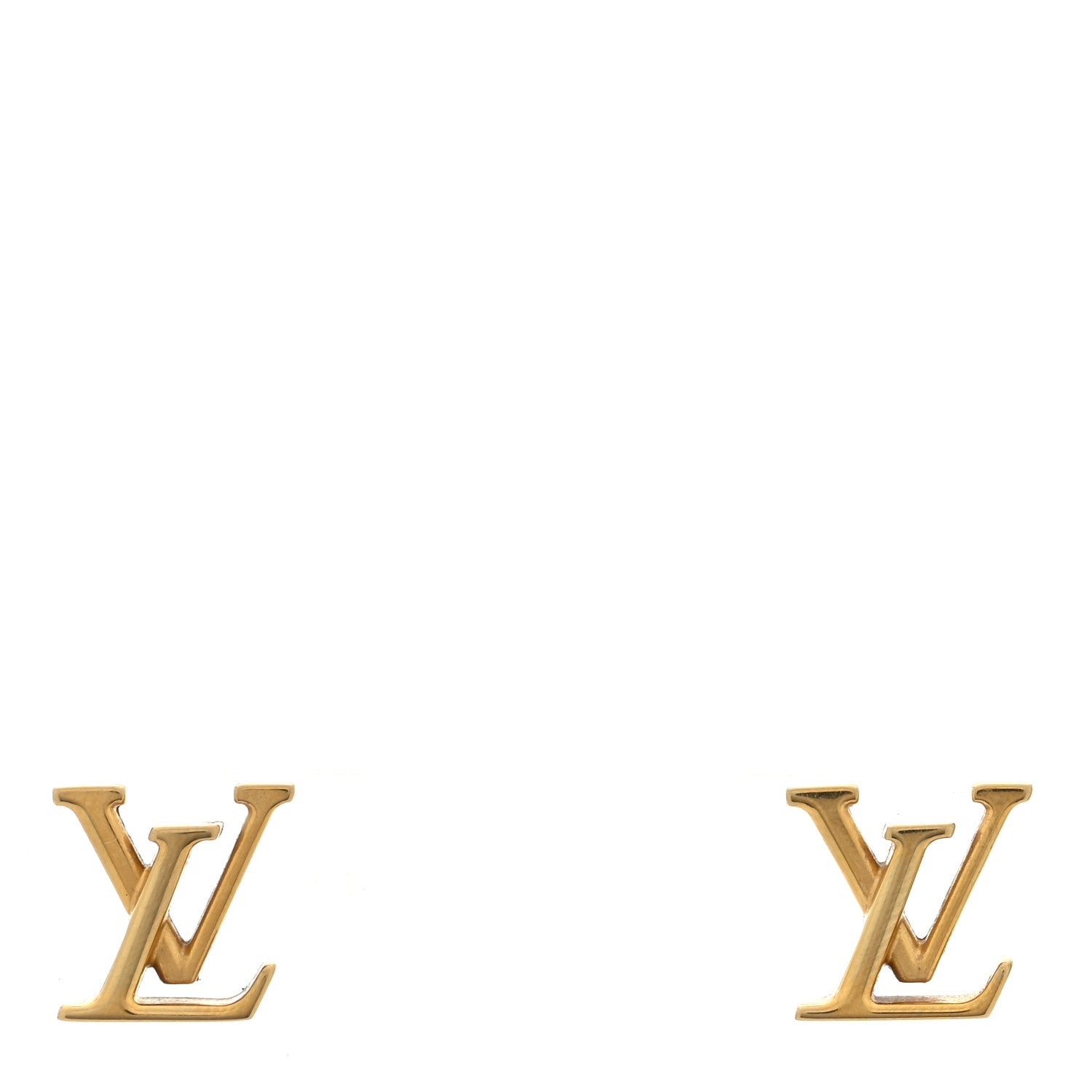 Metal Enamel LV Iconic Earrings Gold