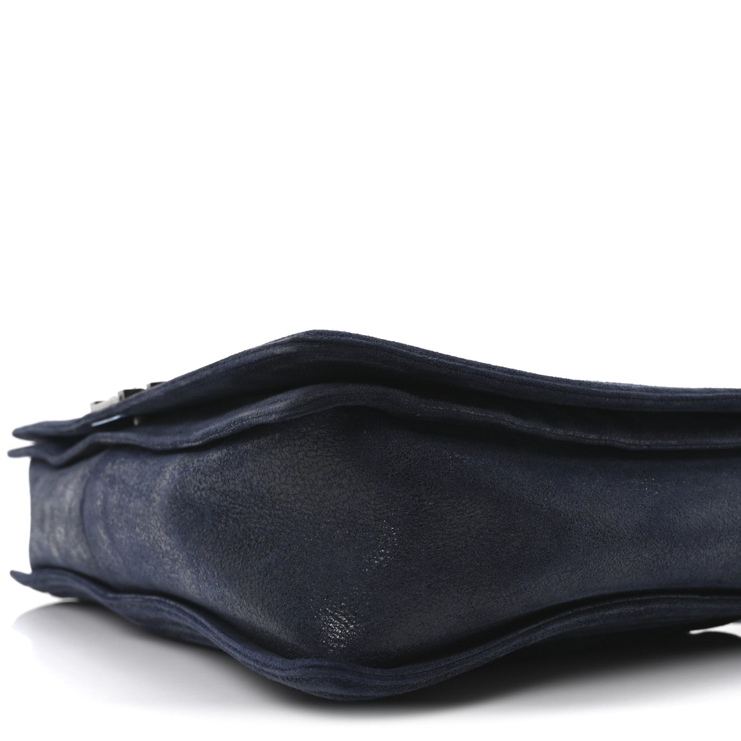 Iridescent Calfskin Large Gentle Boy Flap  Navy Blue