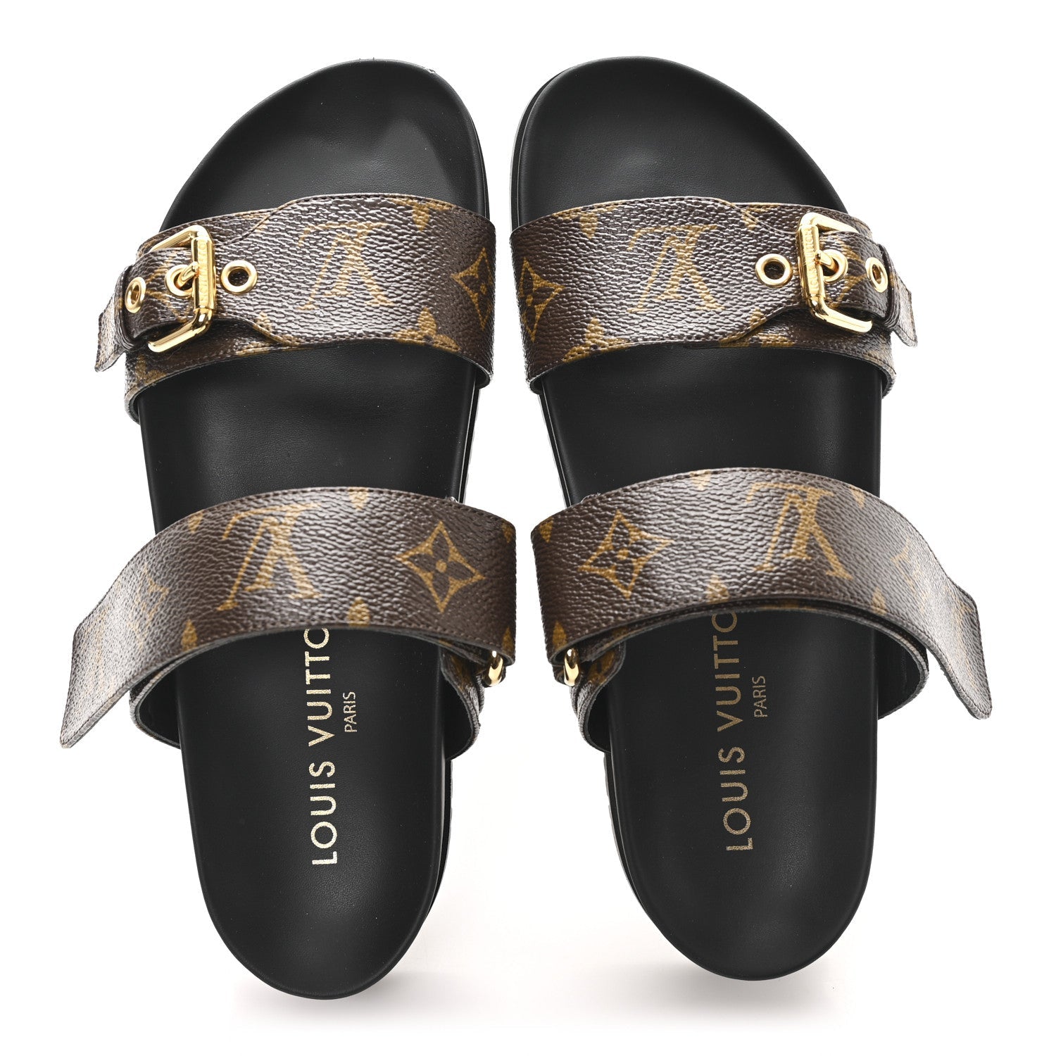 Monogram Bom Dia Mule Sandals 36.5 Black