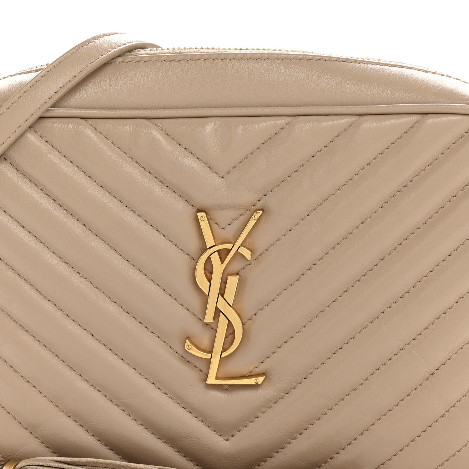 Calfskin Matelasse Monogram Lou Camera Bag Dark Beige