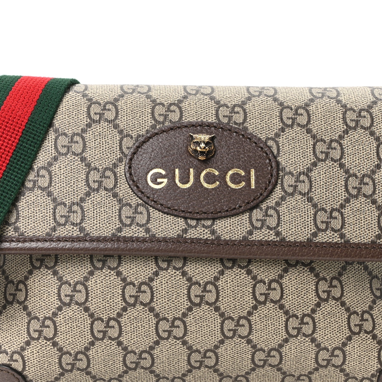 GG Supreme Monogram Neo Vintage Web Belt Bag Brown