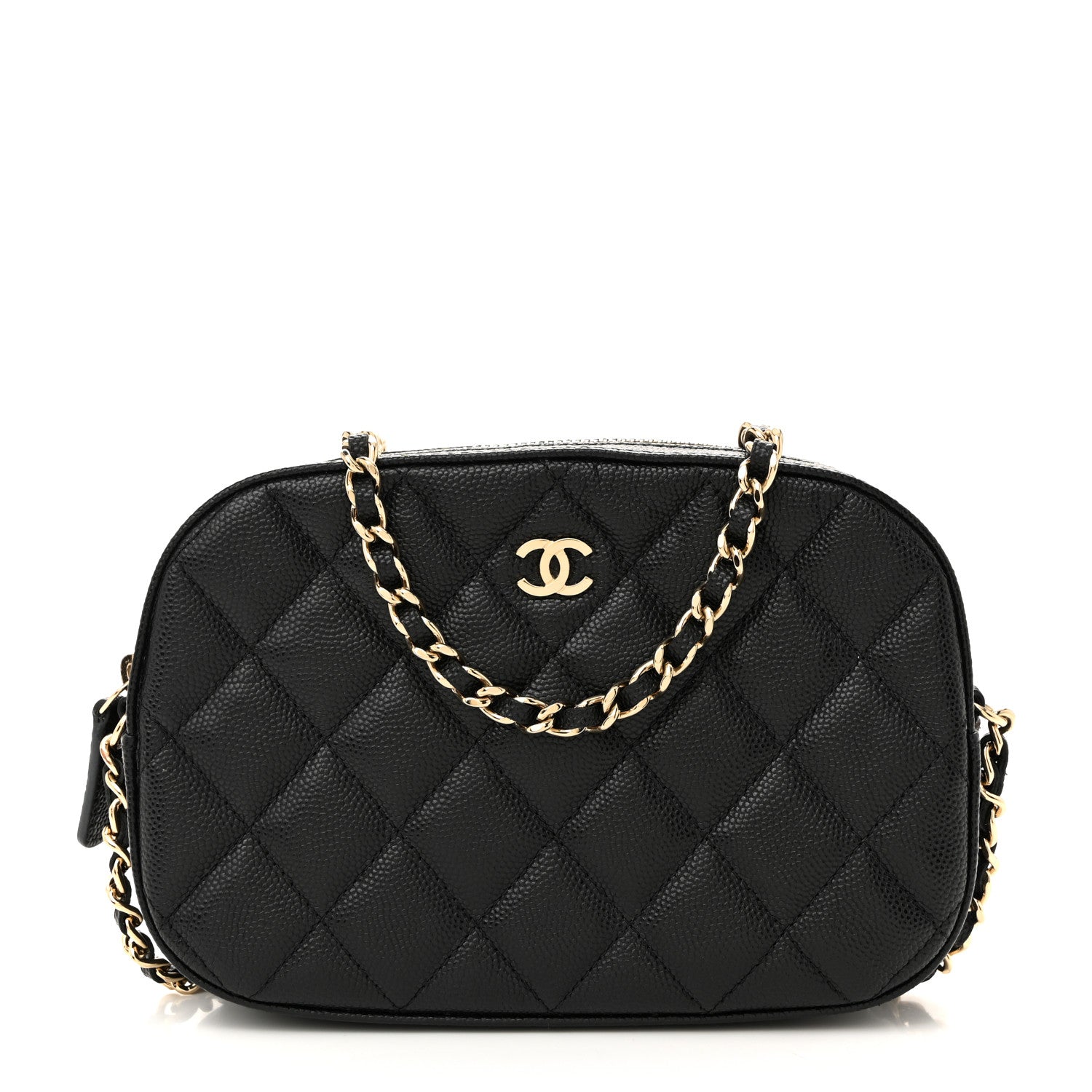 Caviar Quilted Vanity With Chain Black