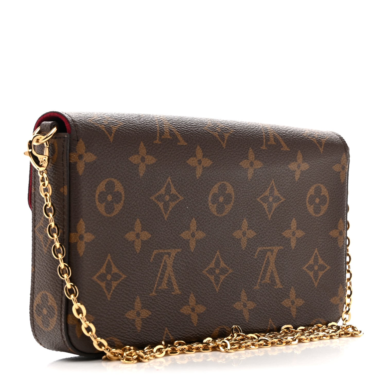 Monogram Pochette Felicie Chain Wallet Fuchsia