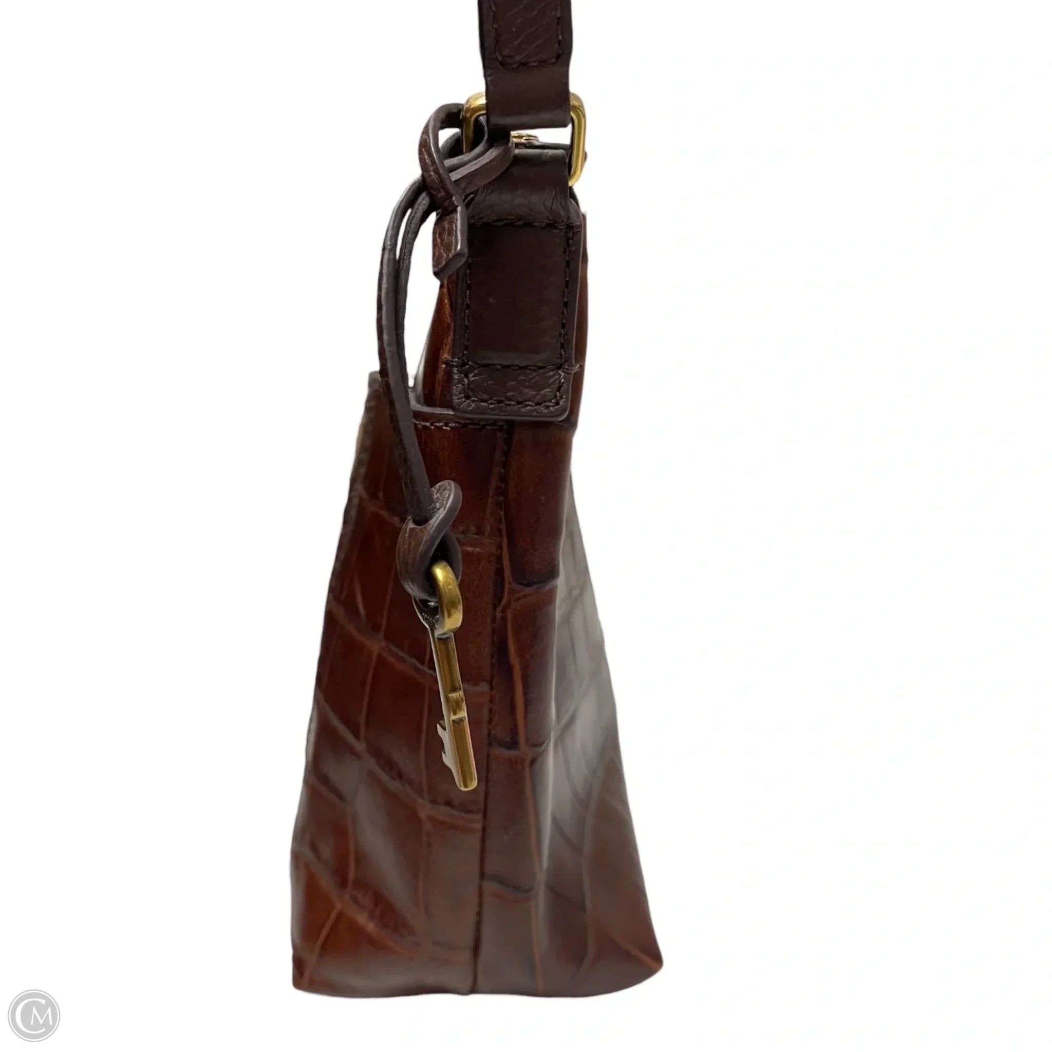 Crossbody Leather By Fossil, Size: Medium