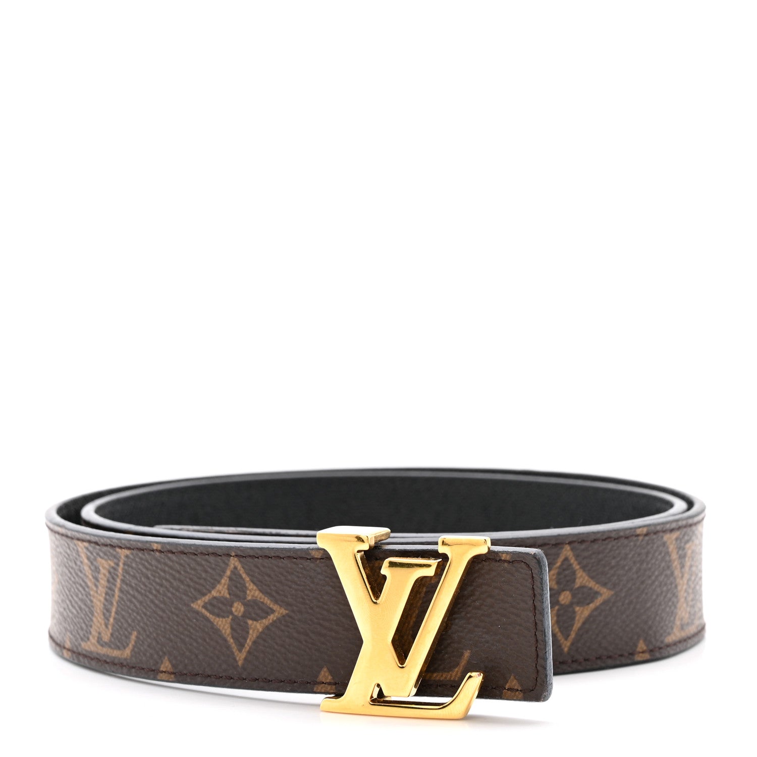 Calfskin Monogram 30mm LV Initiales Reversible Belt 80 32 Black
