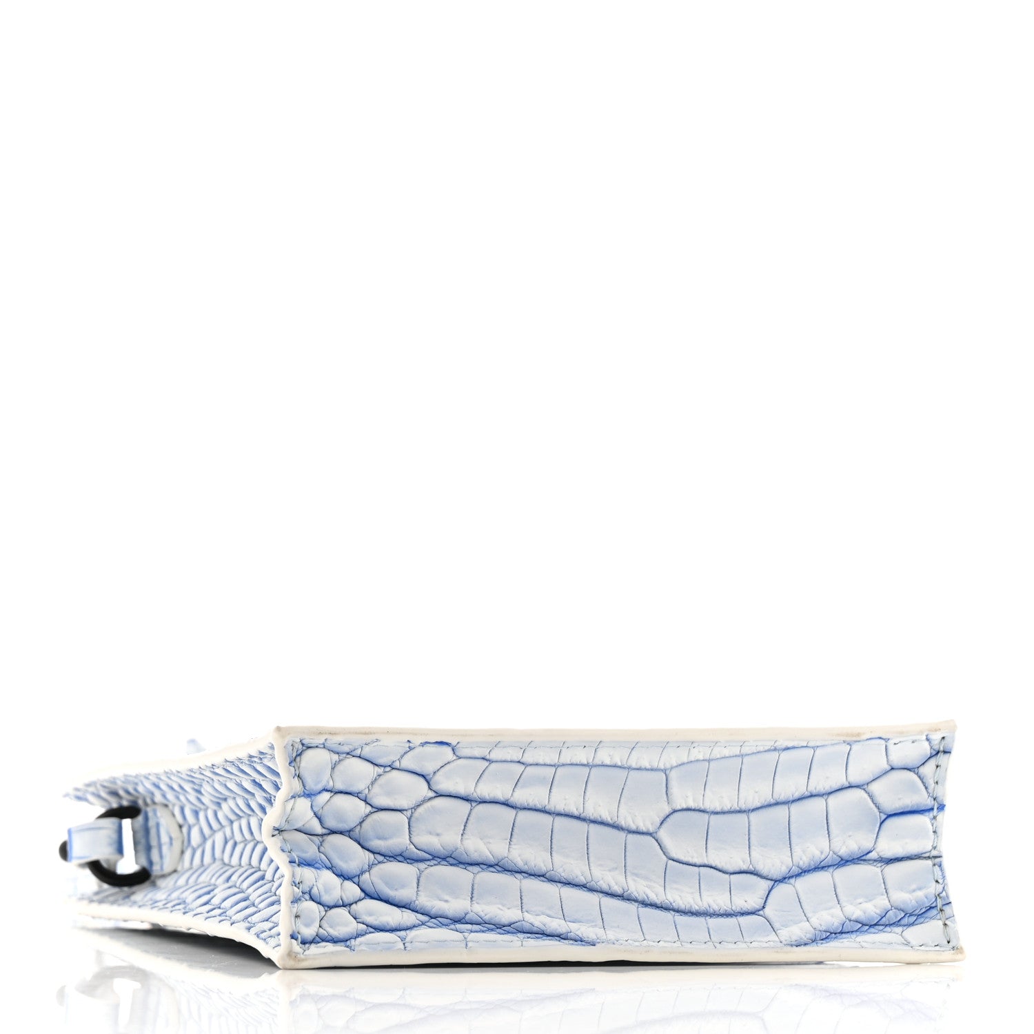 Crocodile Niloticus Sac Plat XS Mat Meringue White Blue