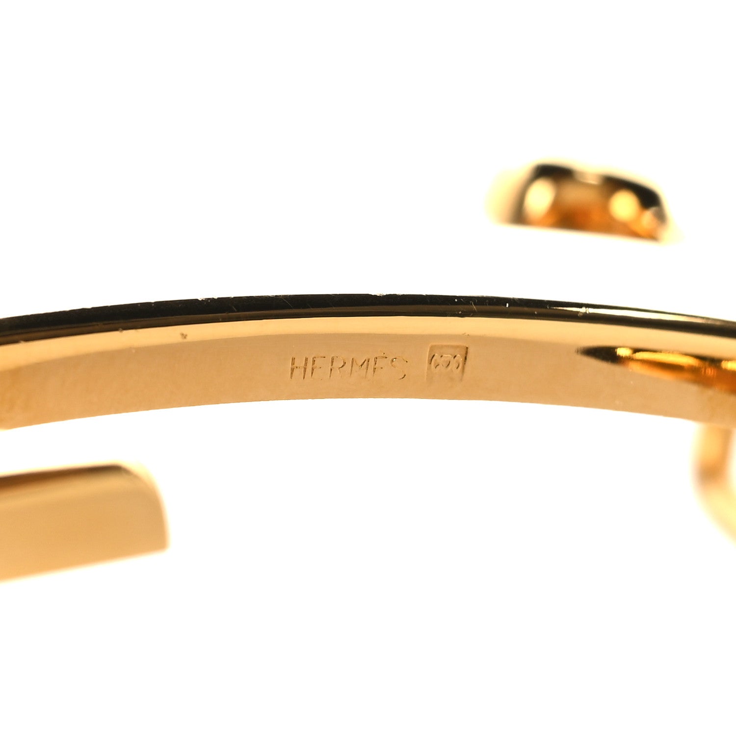 Polished 32mm H Belt Buckle Gold