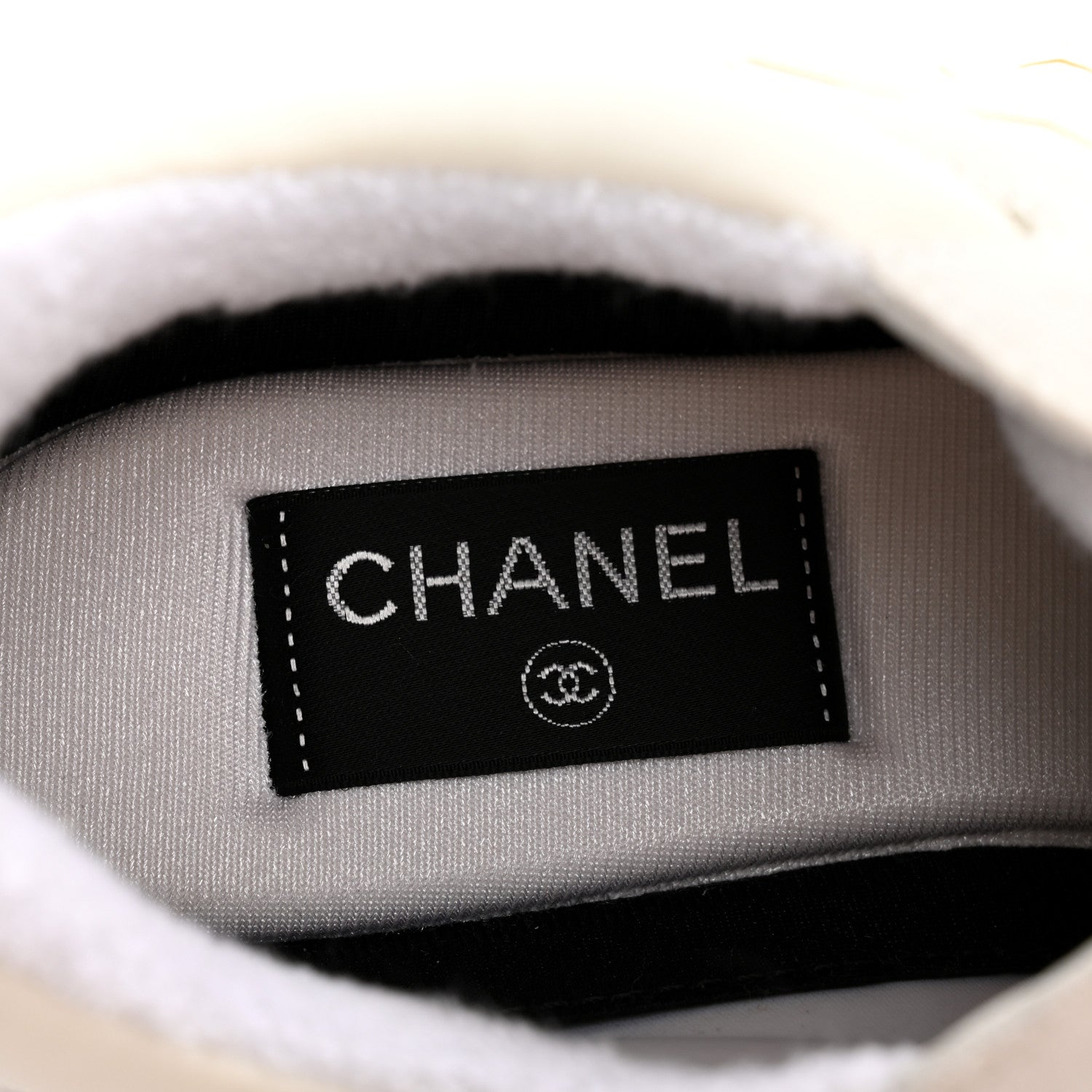 Suede Calfskin Fabric CC Sneakers 38.5 White