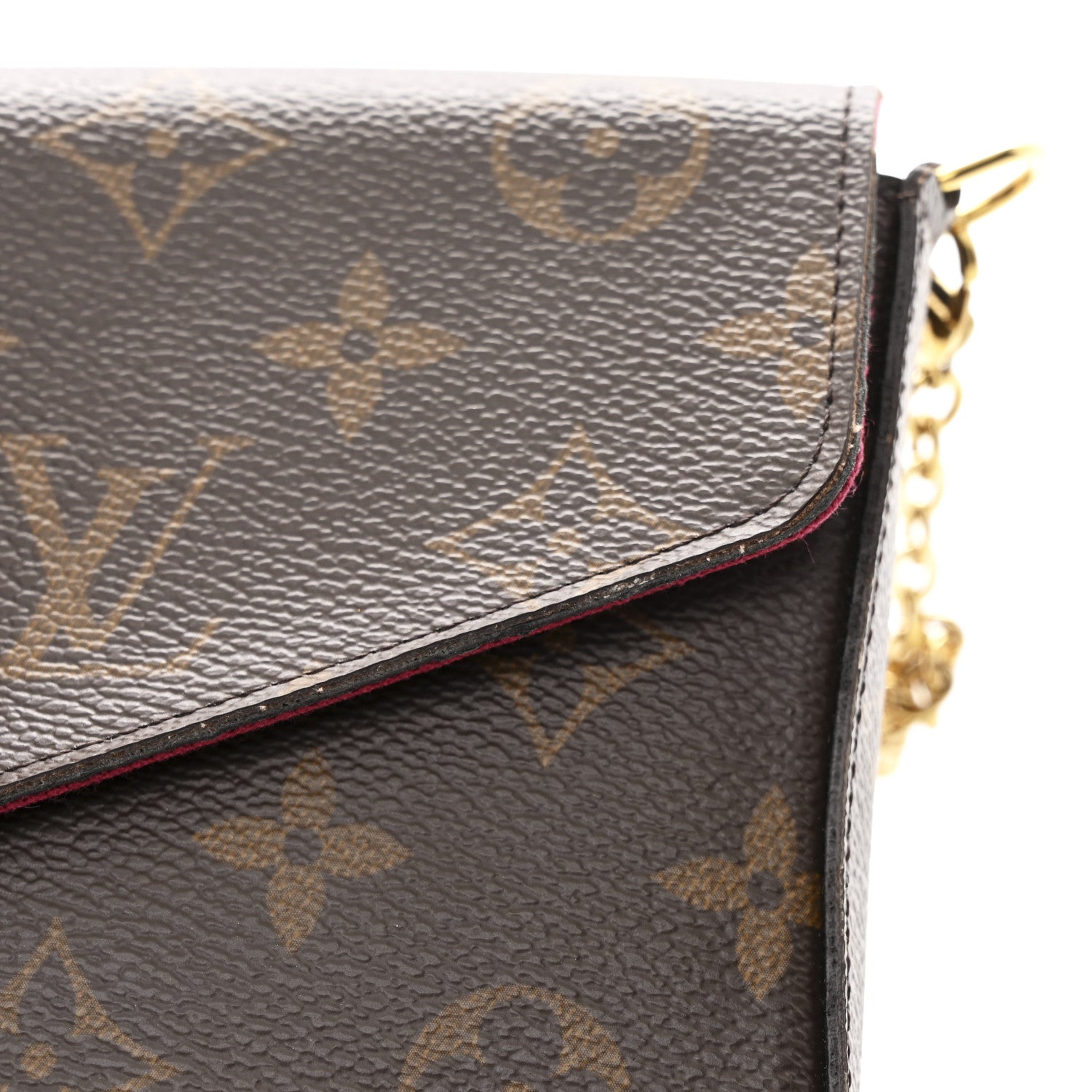 Monogram Pochette Felicie Chain Wallet Fuchsia