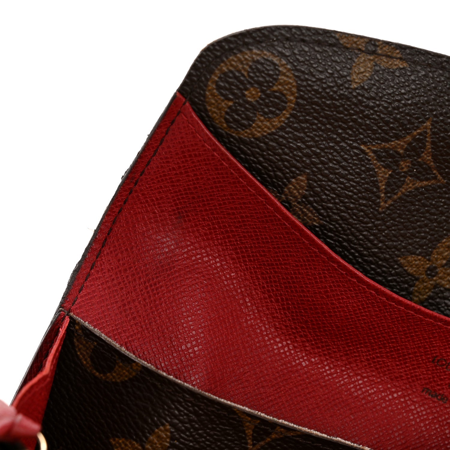 Damier Ebene Emilie Wallet Red
