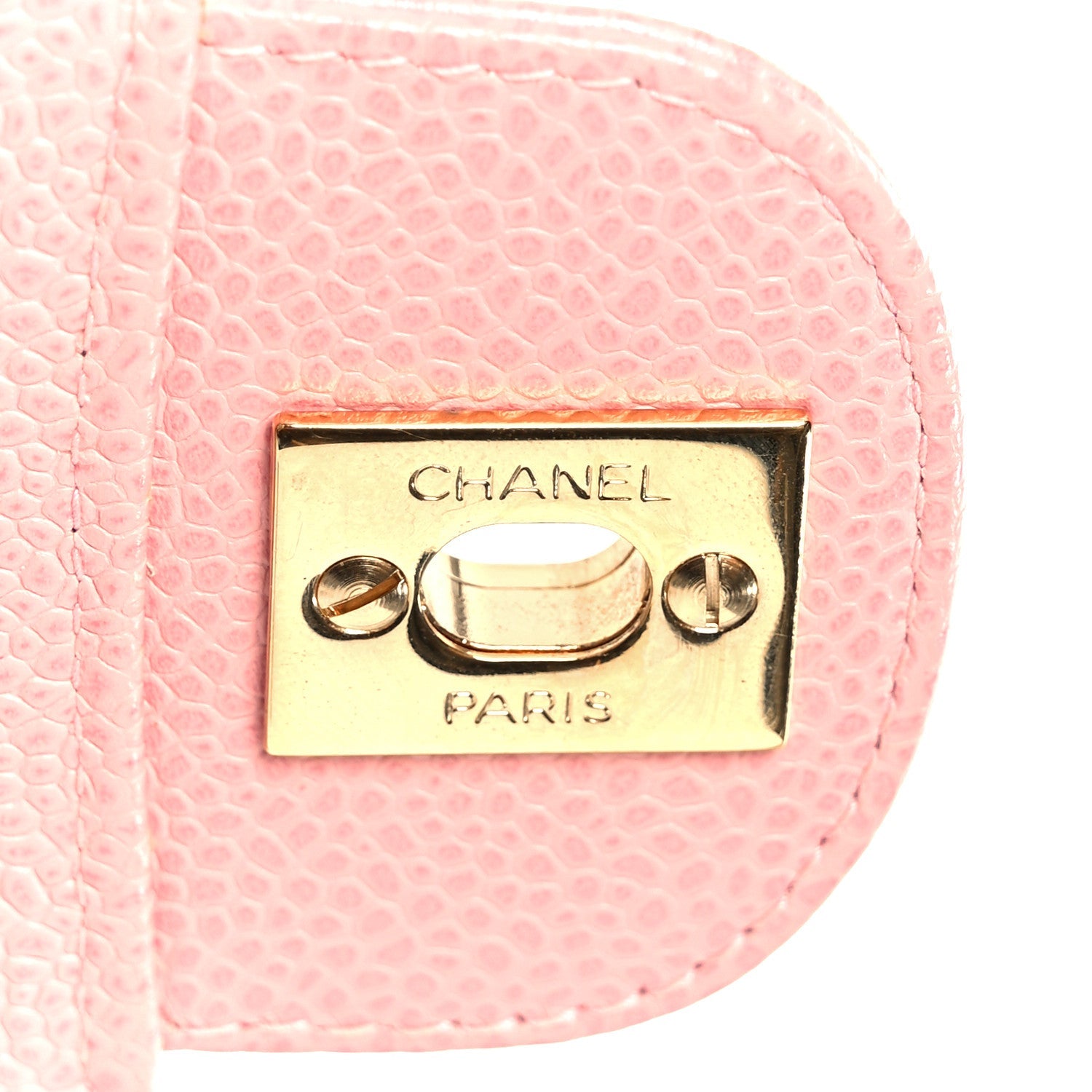 Caviar Quilted Medium Double Flap Pink