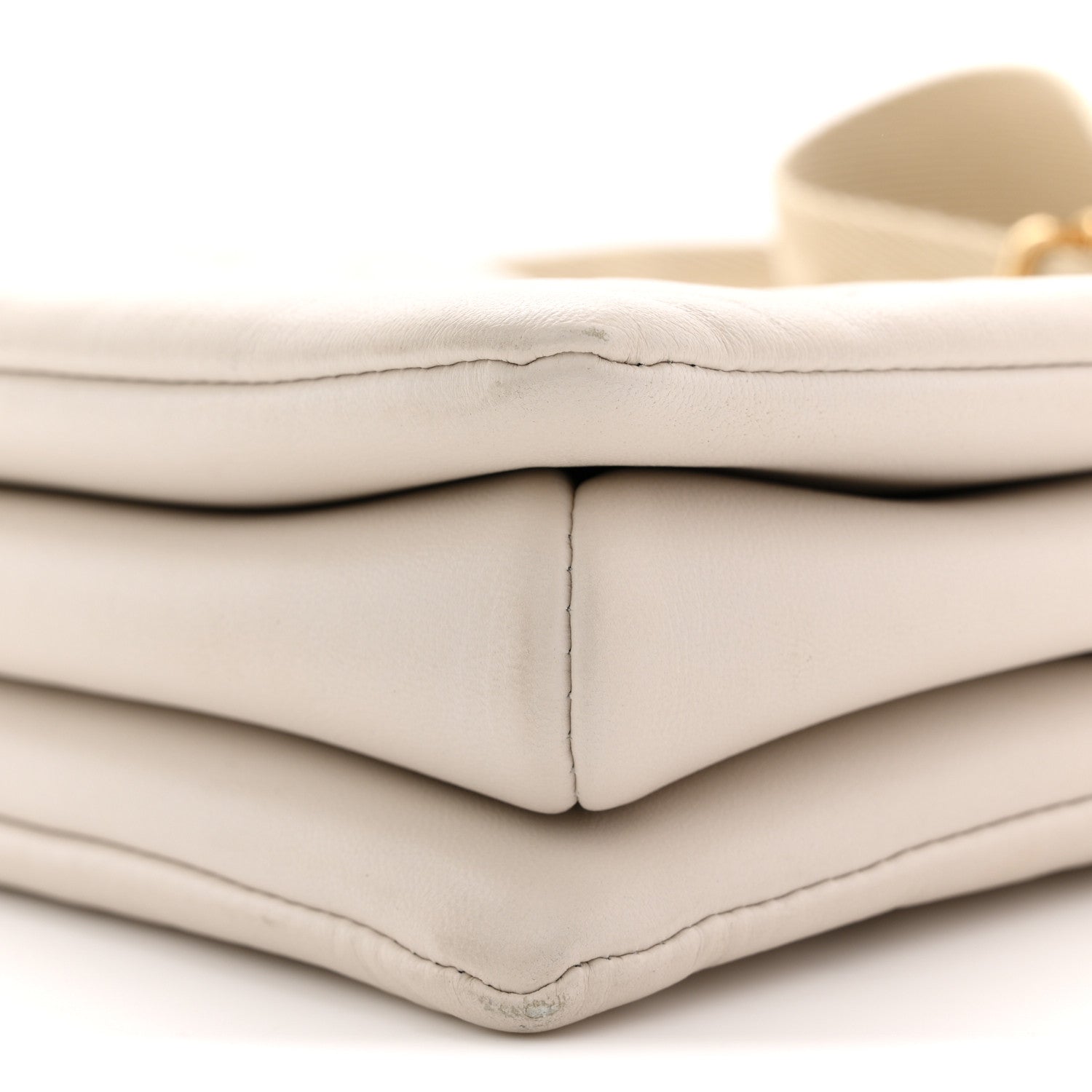 Lambskin Embossed Monogram Coussin PM Beige Cream