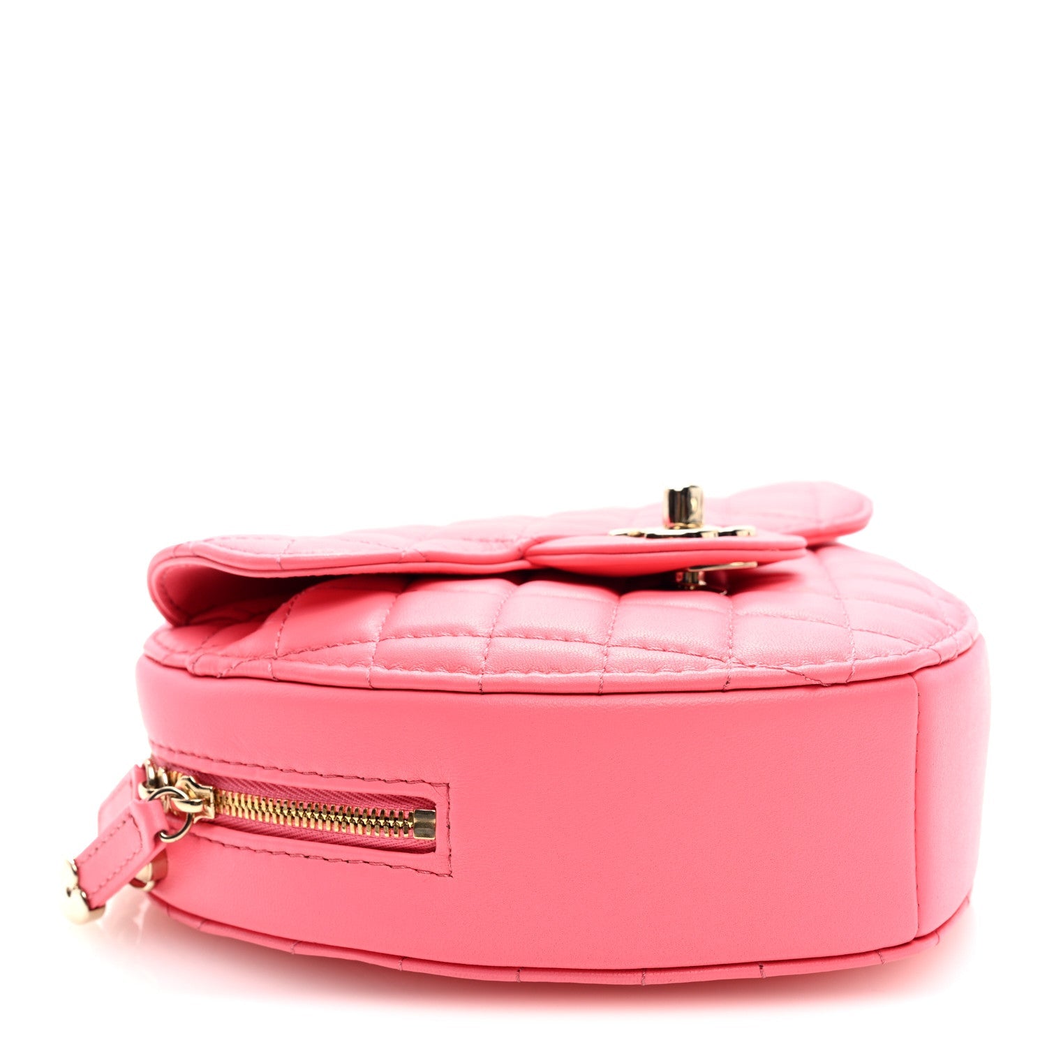 Lambskin Quilted Large CC In Love Heart Bag Light Pink