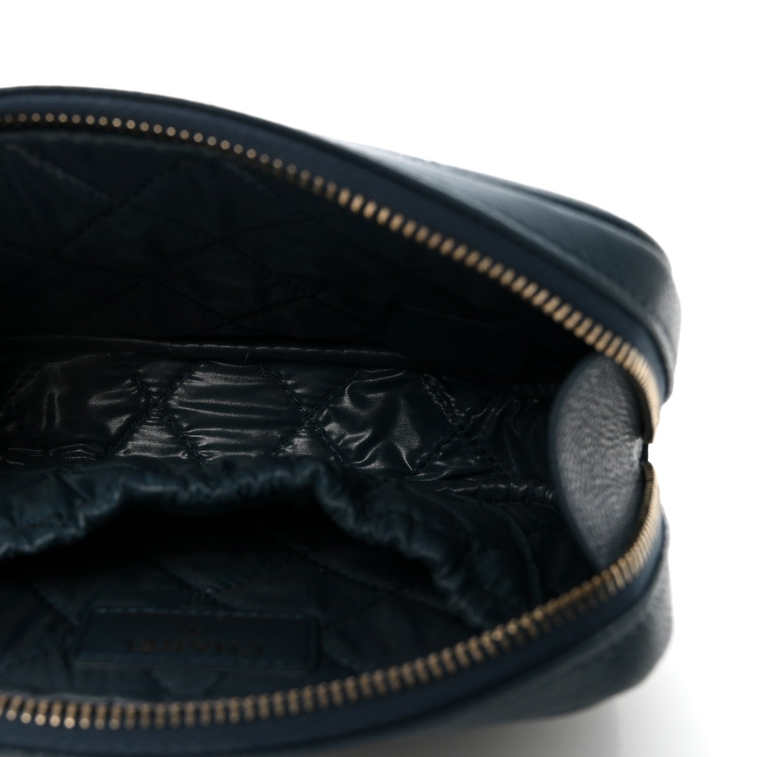 Caviar Quilted Small Curvy Pouch Cosmetic Case Blue