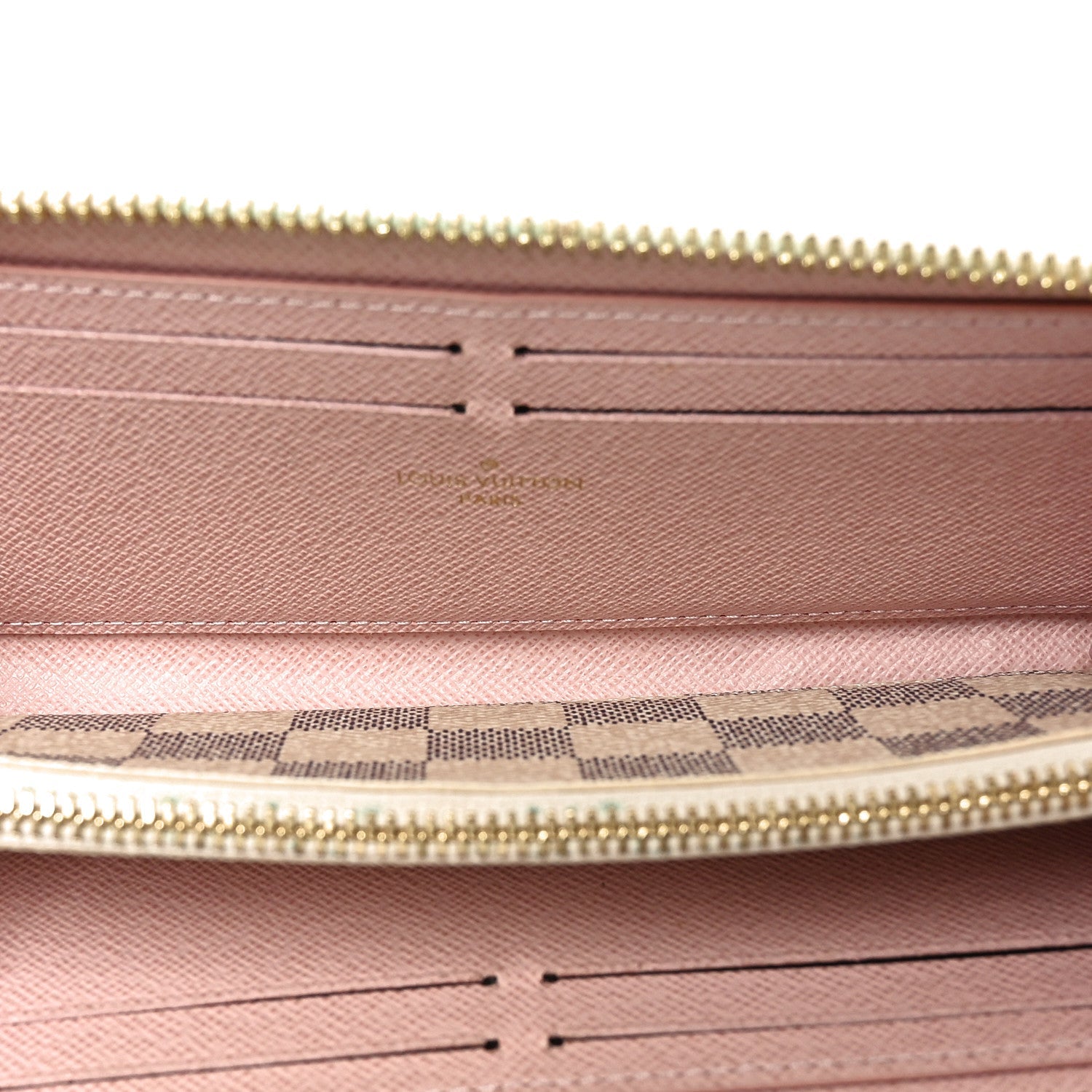 Damier Azur Clemence Wallet Rose Ballerine