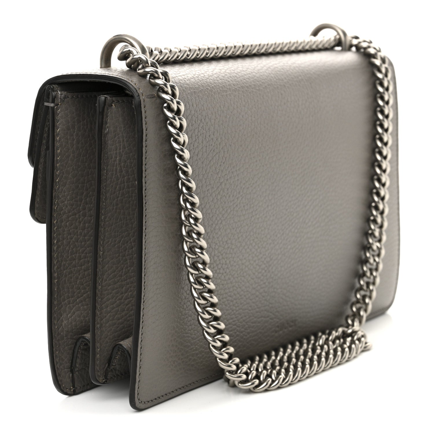Pebbled Calfskin Small Dionysus Shoulder Bag Dusty Grey